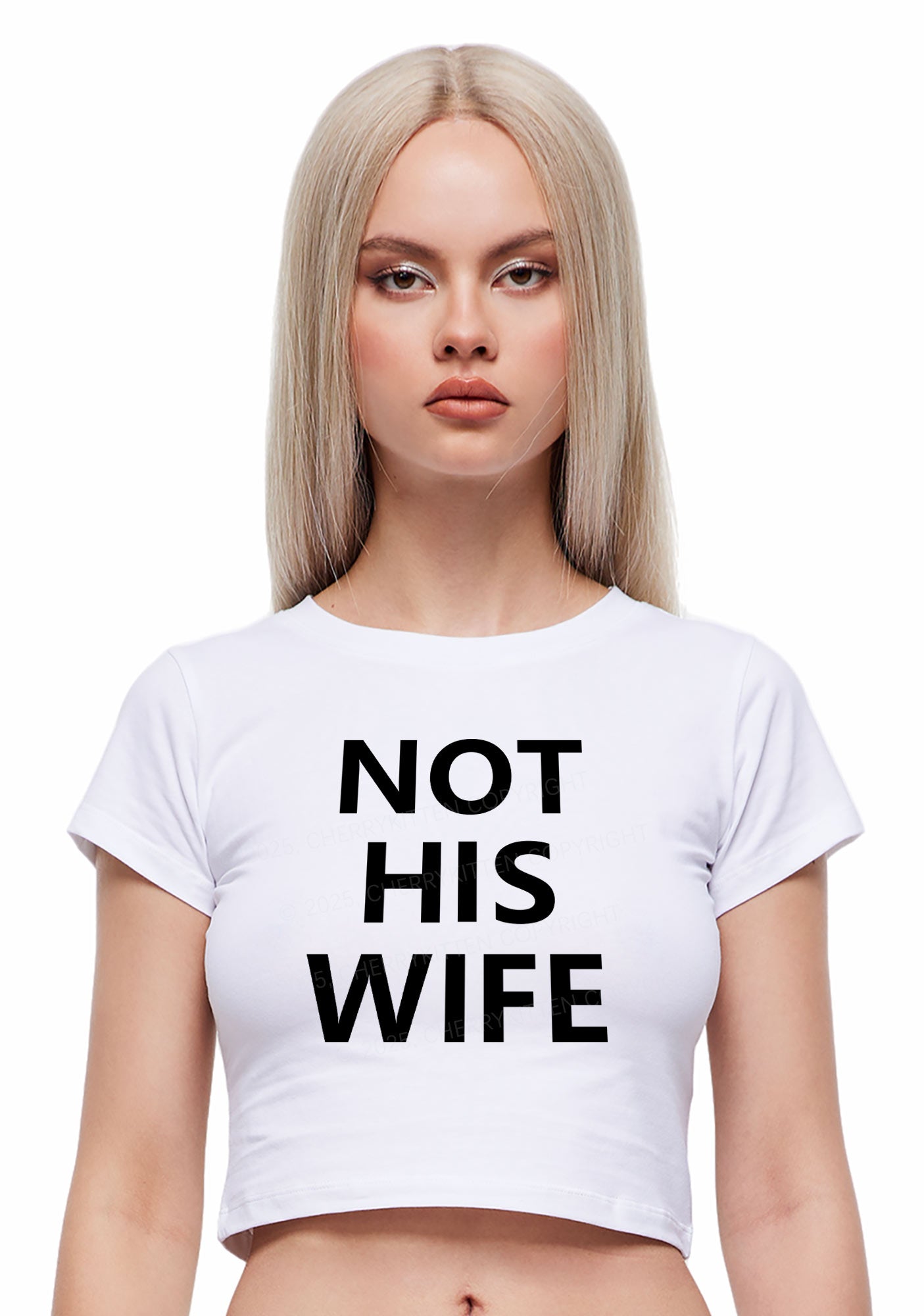 Not His Wife Y2K Baby Tee Cherrykitten