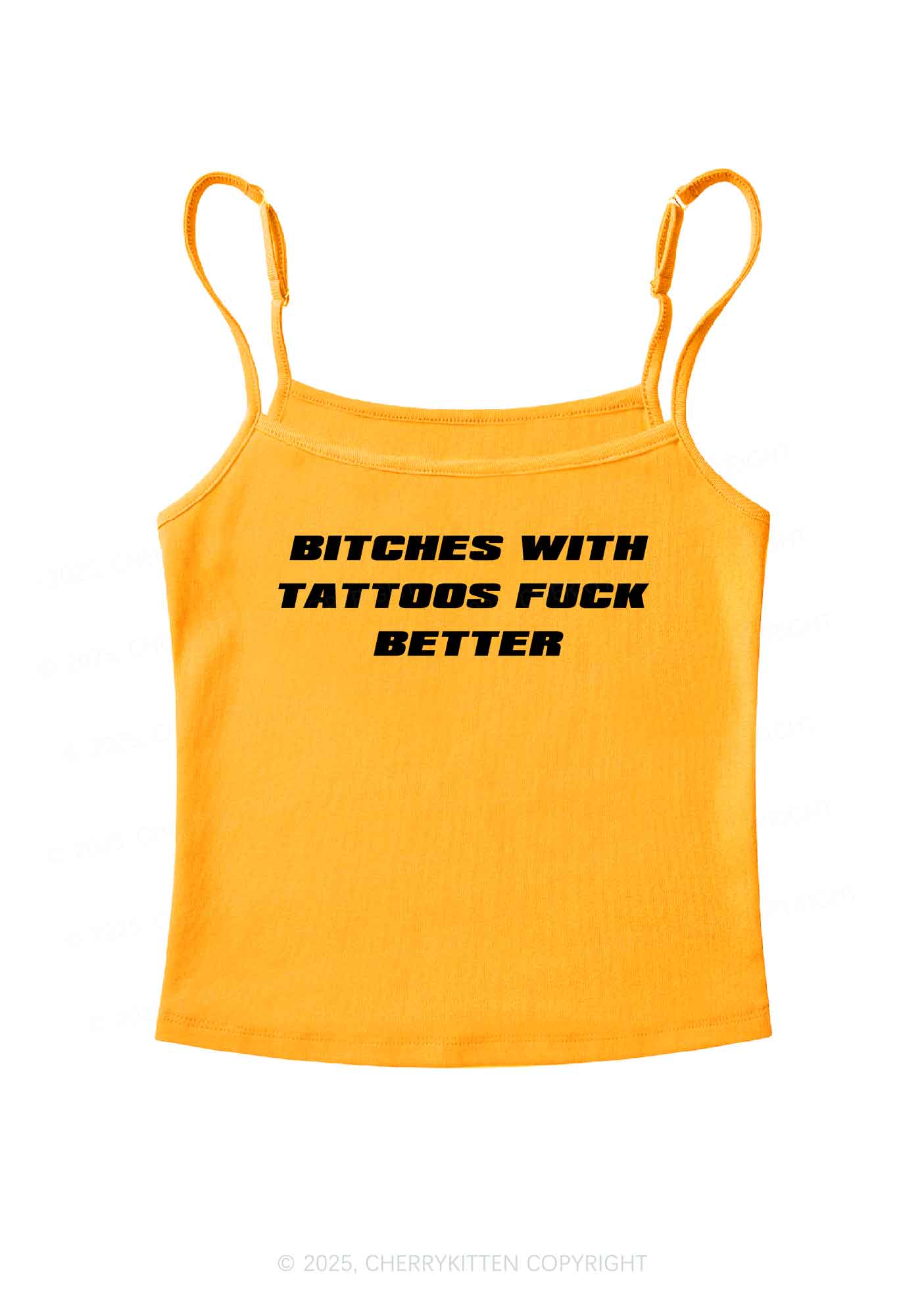 Bxxches With Tattoos Fxxk Better Y2K Spaghetti Strap Cami Cherrykitten