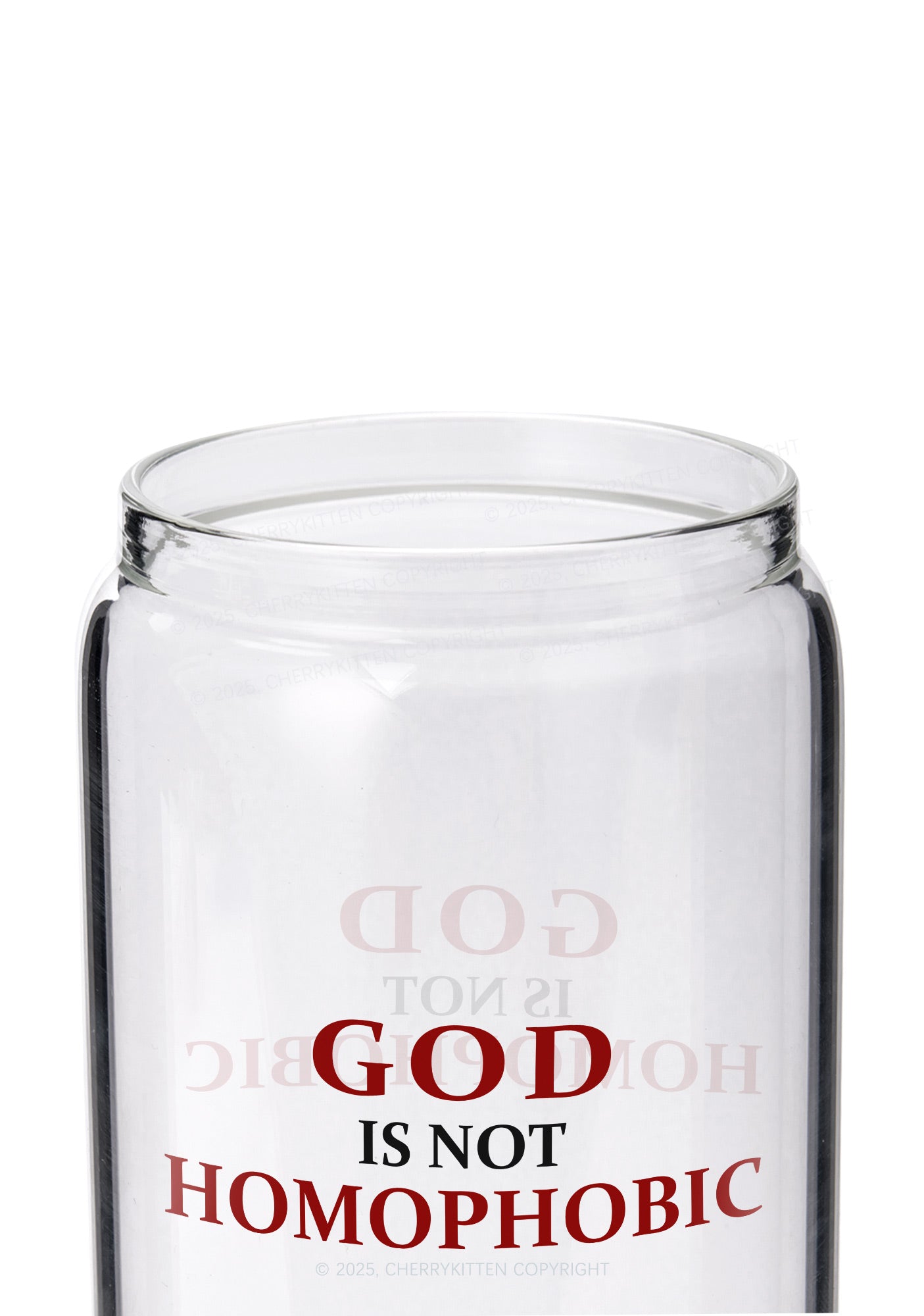 God Is Not Homophobic Pride Y2K Printed Glass Cup Cherrykitten