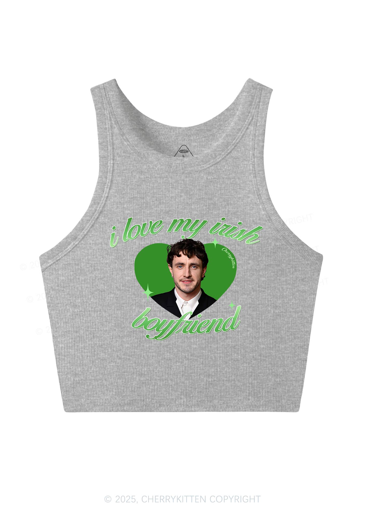 Love My Irish Boyfriend St Patricks Y2K Crop Tank Top Cherrykitten