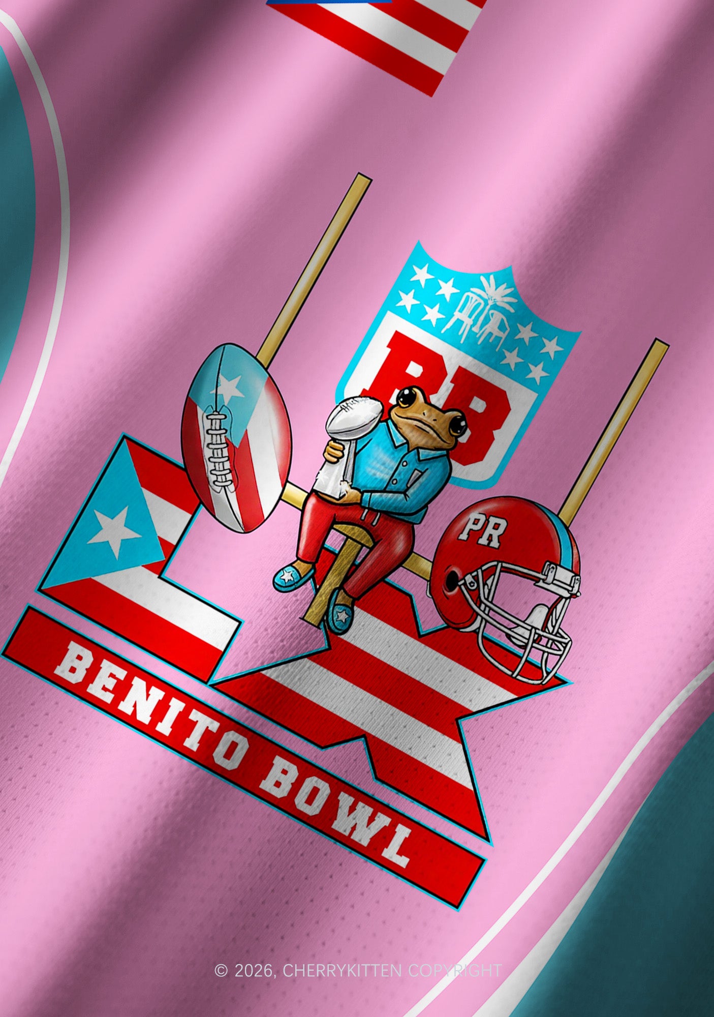 Pink Frog Y2K Football Jersey Shirts Cherrykitten
