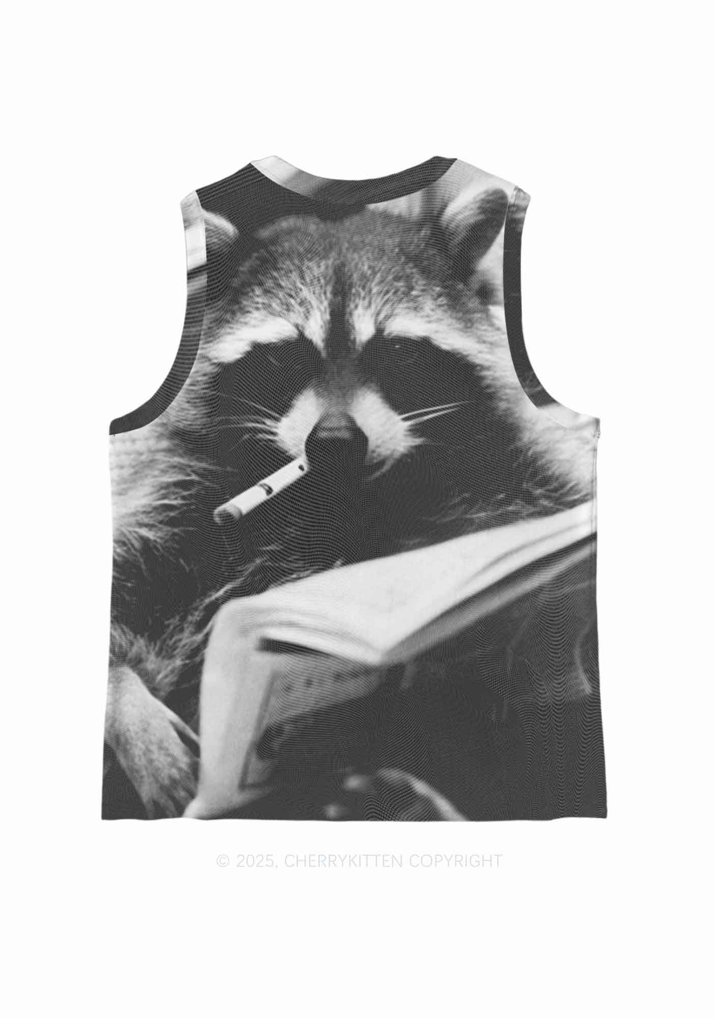 Cool Raccoon Y2K Mesh Muscle Tank Cherrykitten