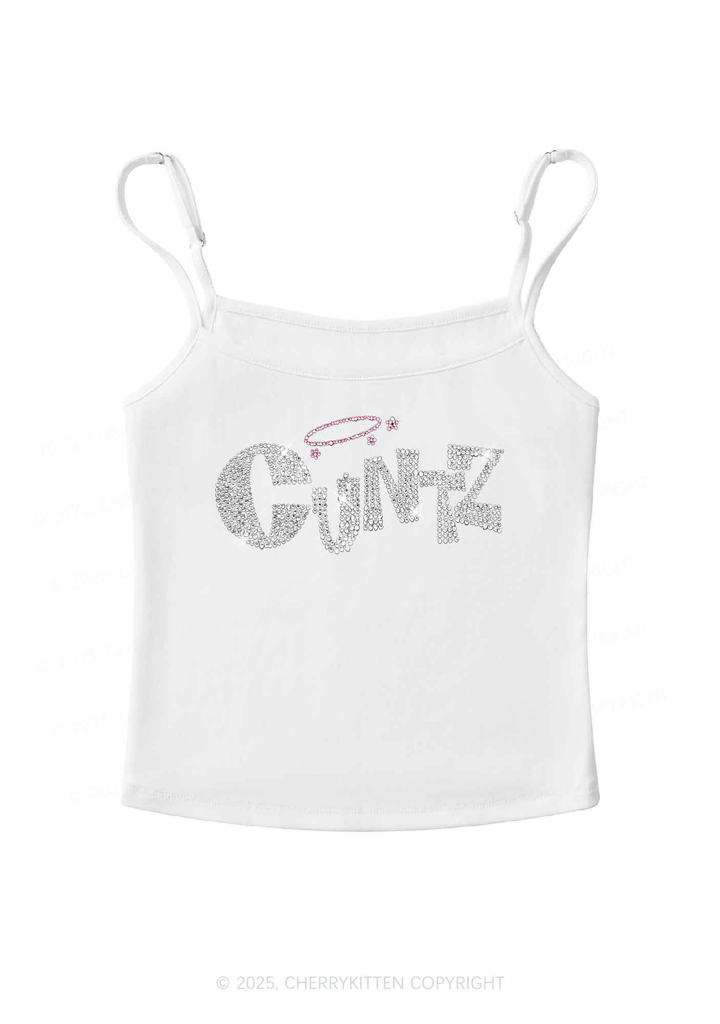 Rhinestone Cxntz Y2K Spaghetti Strap Cami Cherrykitten