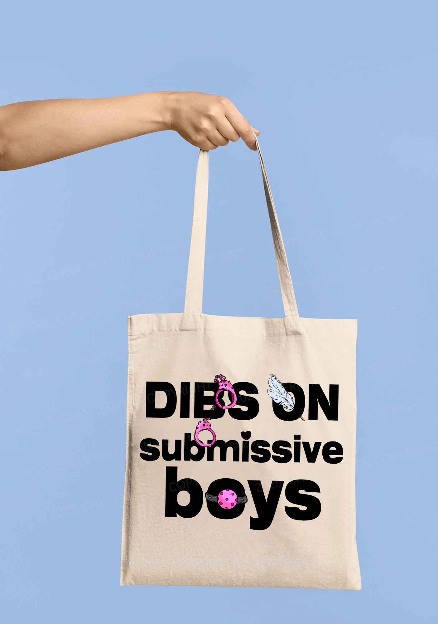 Dibs On S Boys Y2K Canvas Tote Bag Cherrykitten