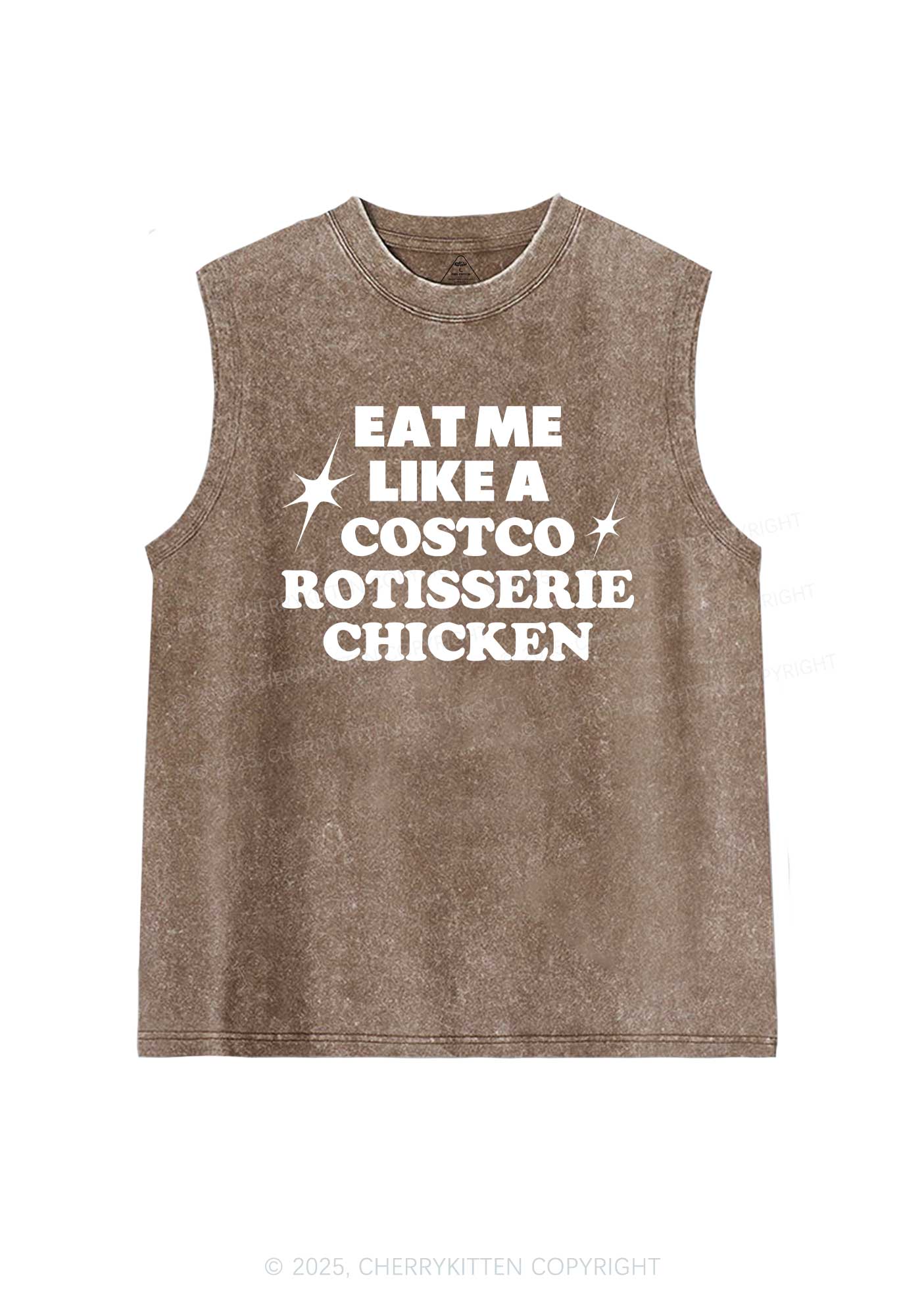 Eat Me Like Chicken Y2K Washed Muscle Tank Cherrykitten