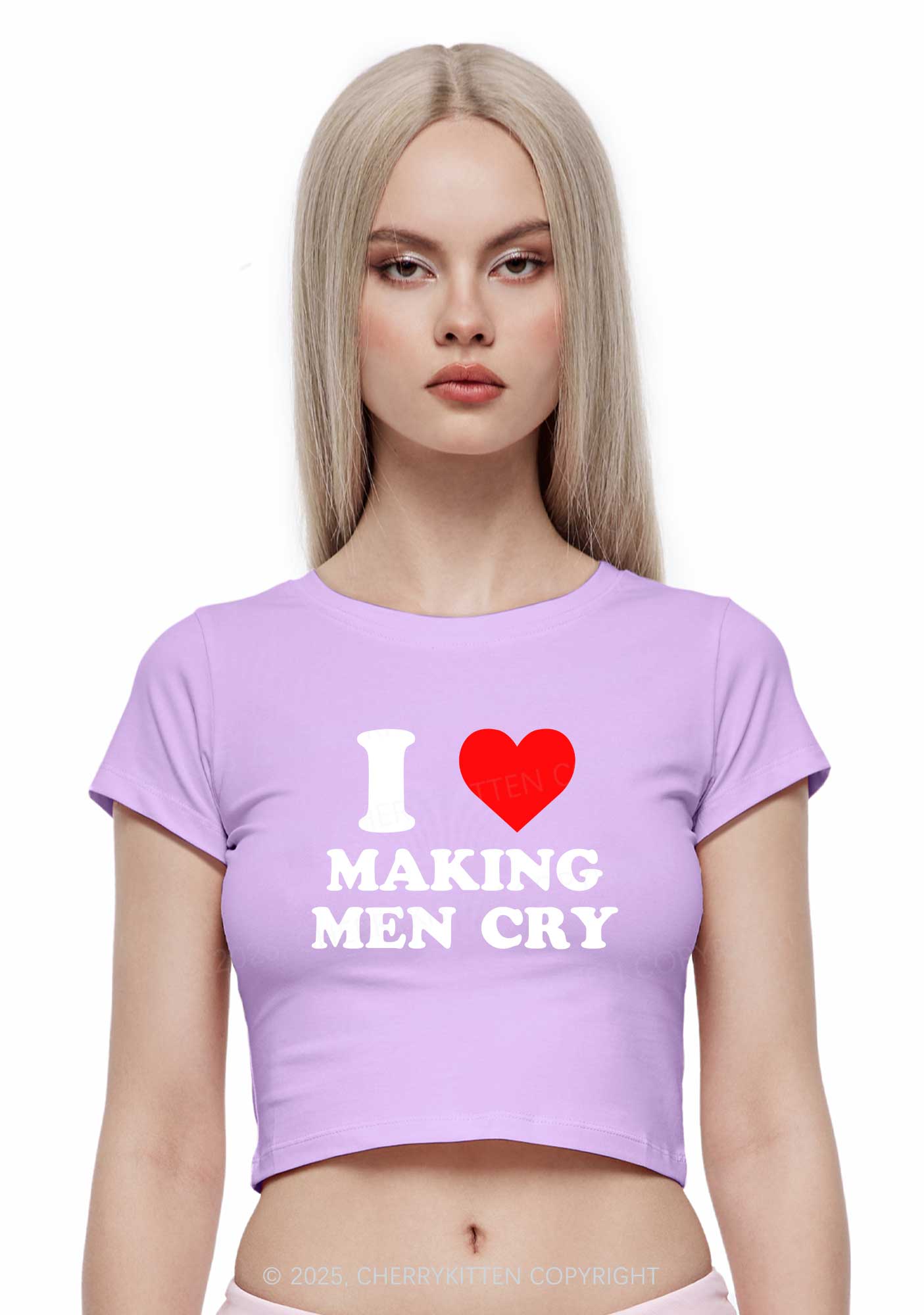 I Love Making Men Cry Y2K Baby Tee Cherrykitten