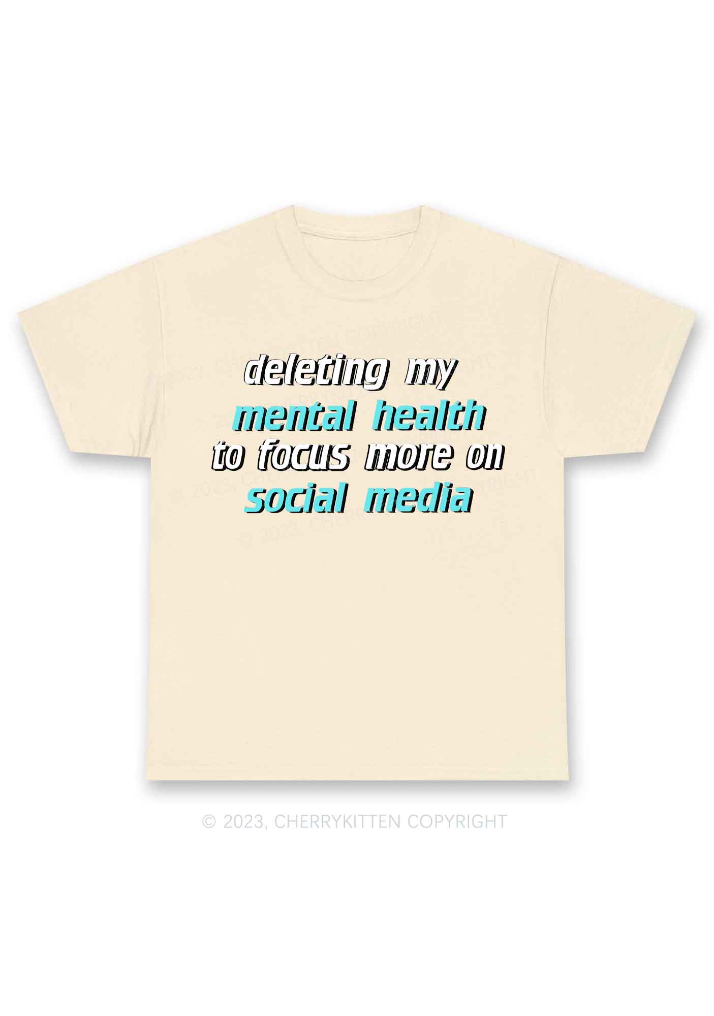 Deleting My Mental Health Y2K Chunky Shirt Cherrykitten