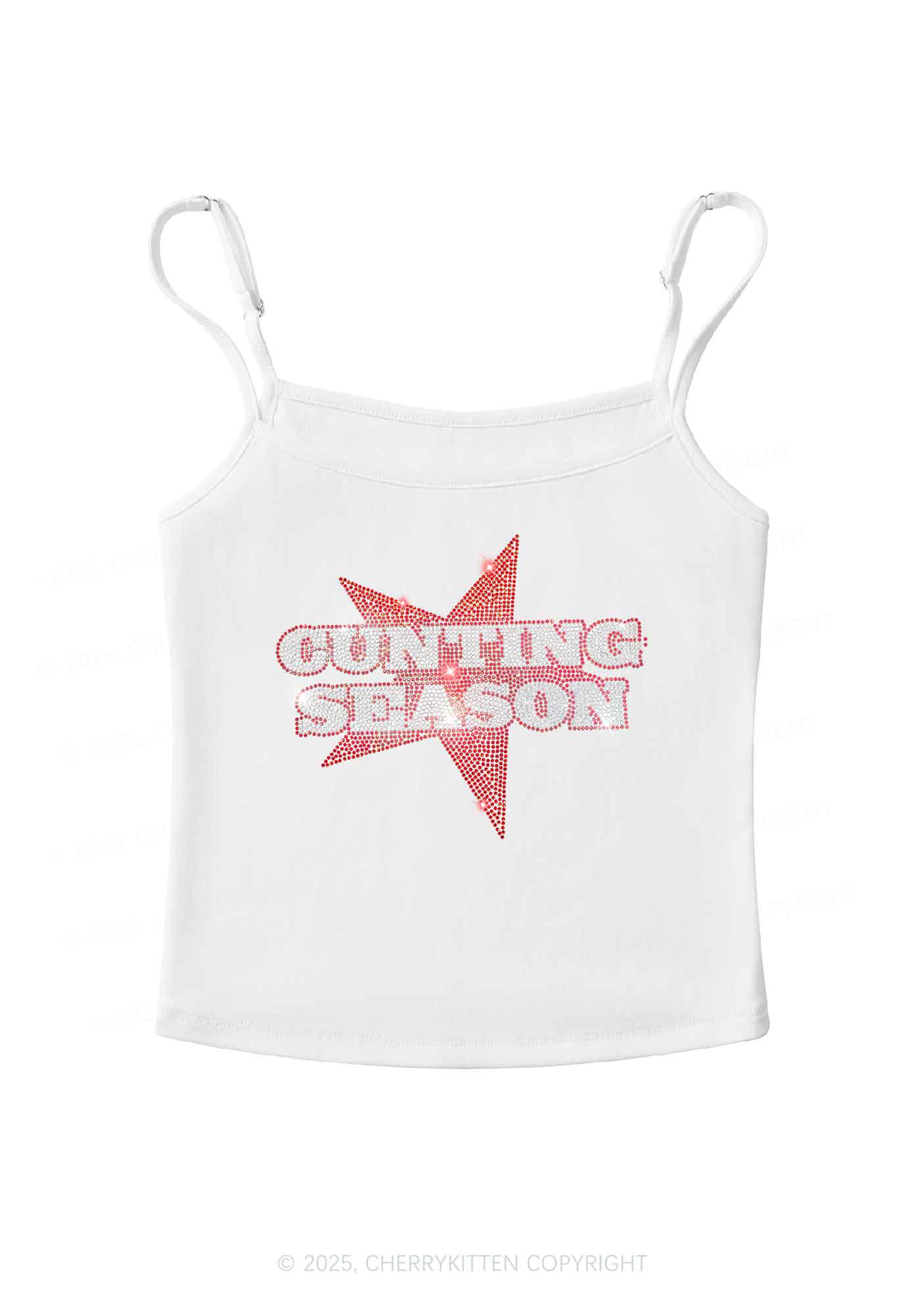 Rhinestone Cxxting Season Y2K Spaghetti Strap Cami Cherrykitten