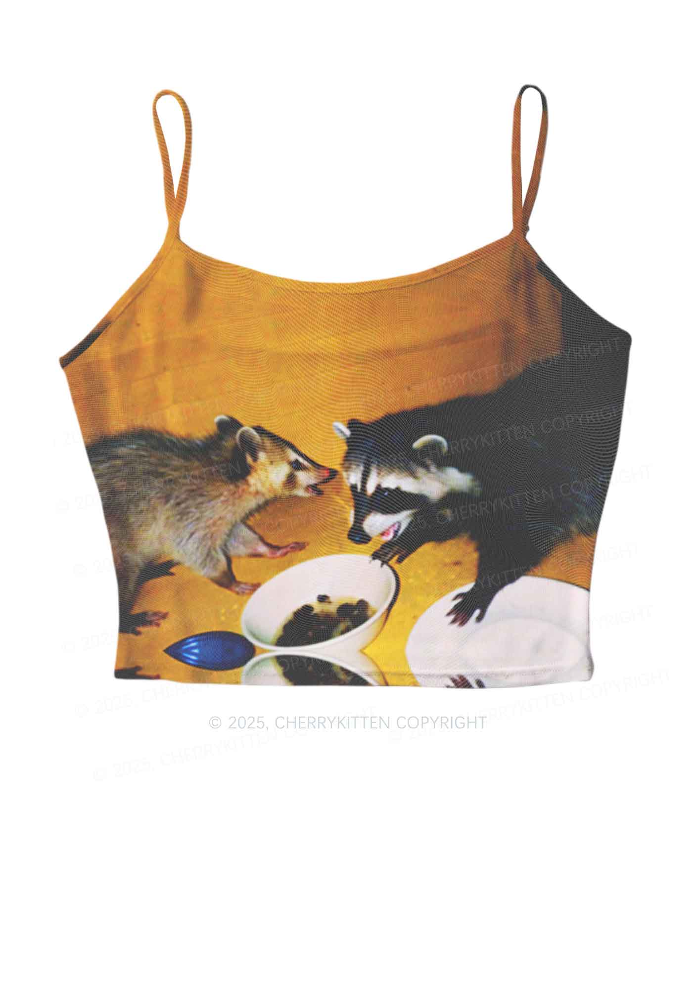 Raccoon Meal Y2K Mesh Cami Tank Cherrykitten