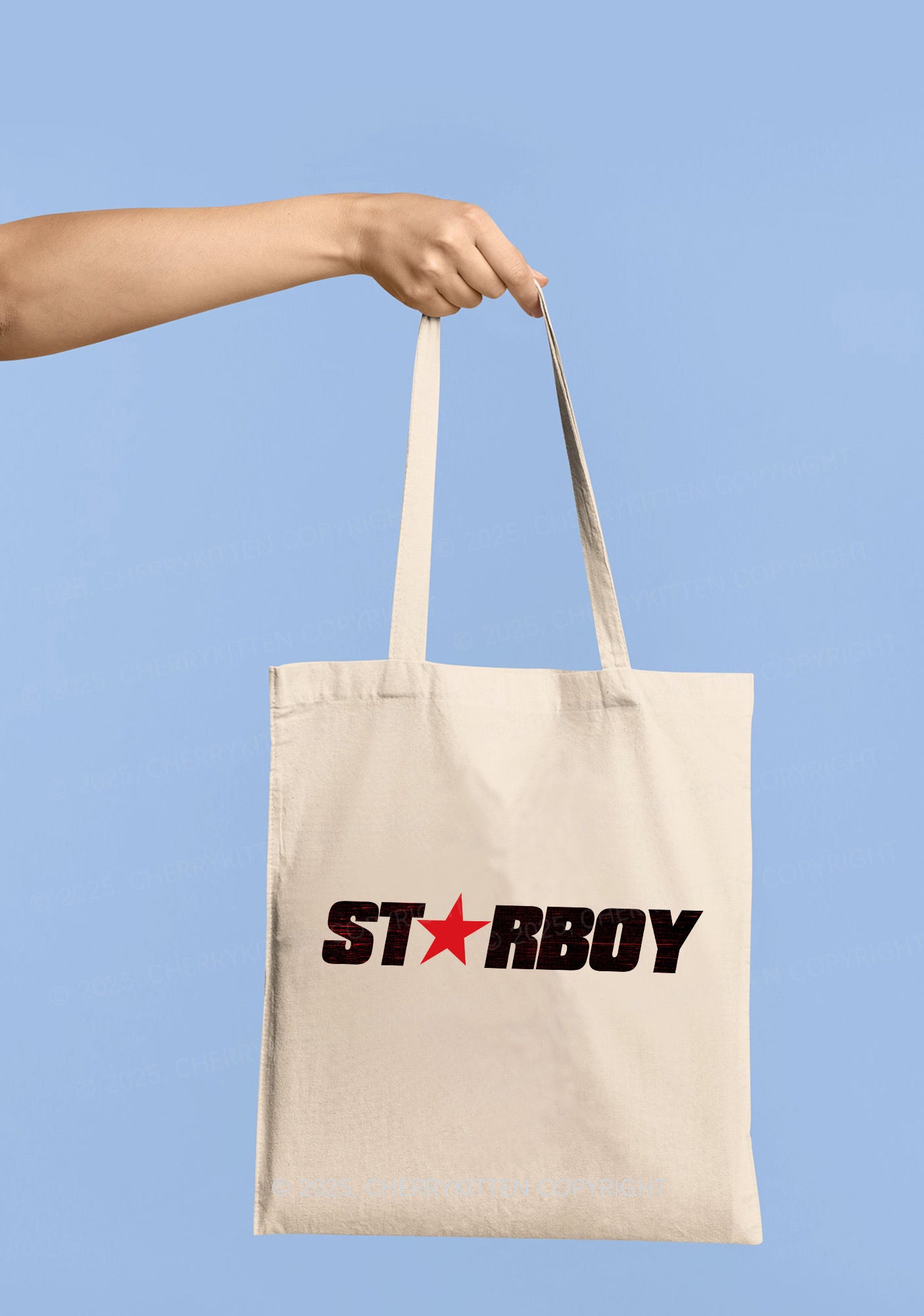 Red Starboy Y2K Canvas Tote Bag Cherrykitten