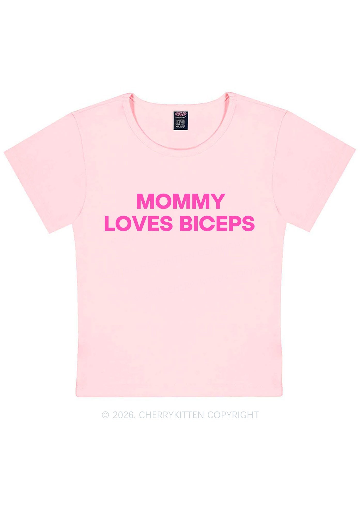 Mommy Loves Biceps Y2K Baby Tee Cherrykitten