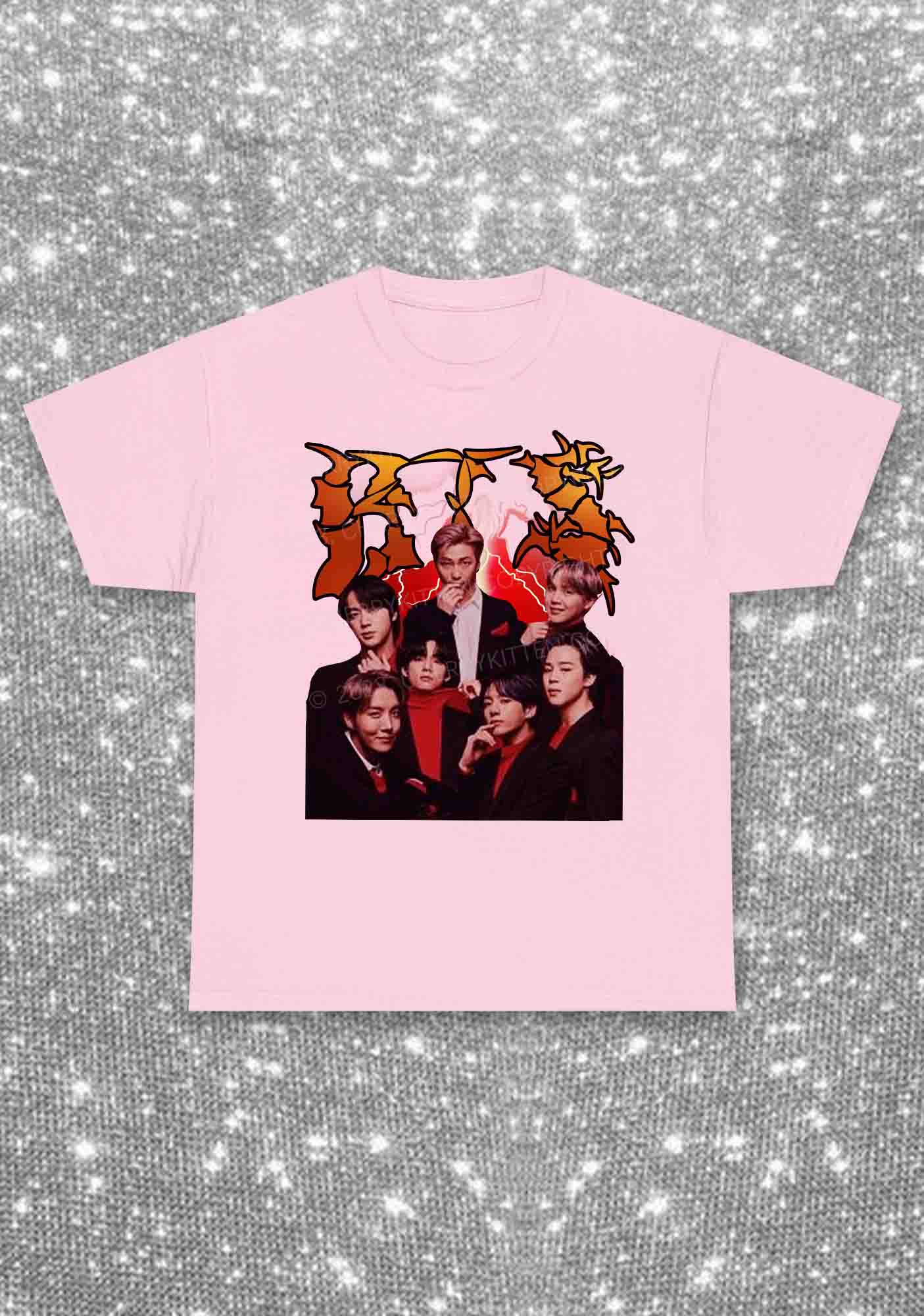 Bangtan Reacciones Kpop Y2K Chunky Shirt Cherrykitten