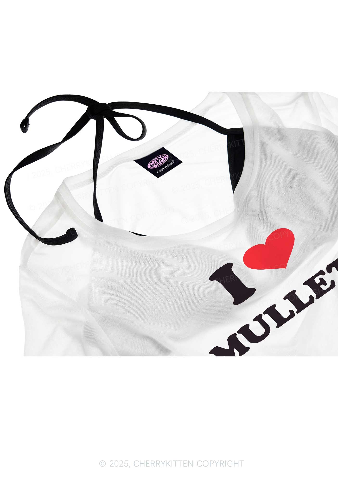 I Love Mullets Y2K Sheer Boyfriend Tee Cherrykitten