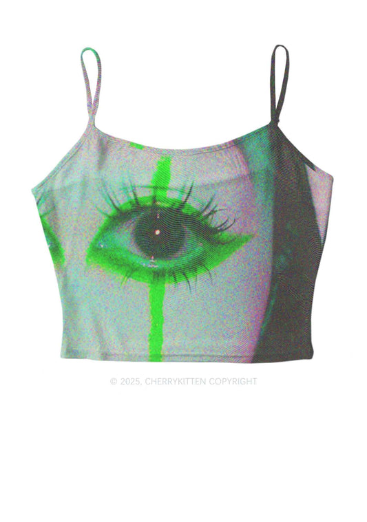 Halloween Cry Eye Y2K Mesh Cami Tank Cherrykitten