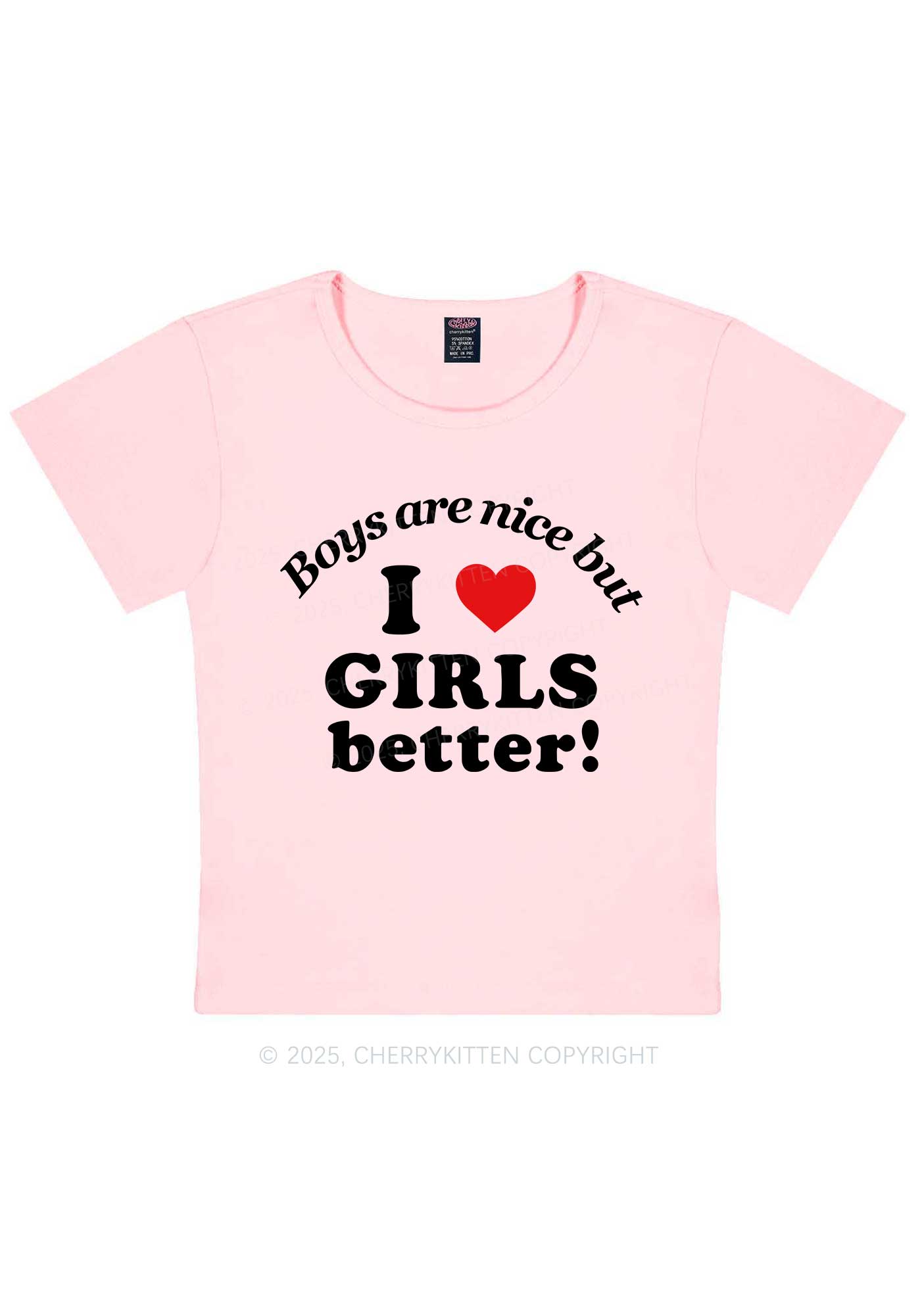 I Love Girls Better Pride Y2K Baby Tee Cherrykitten