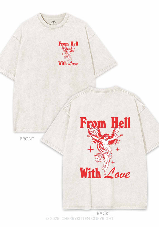 From Hell With Love Two Sides Y2K Shirts Washed Tee Cherrykitten