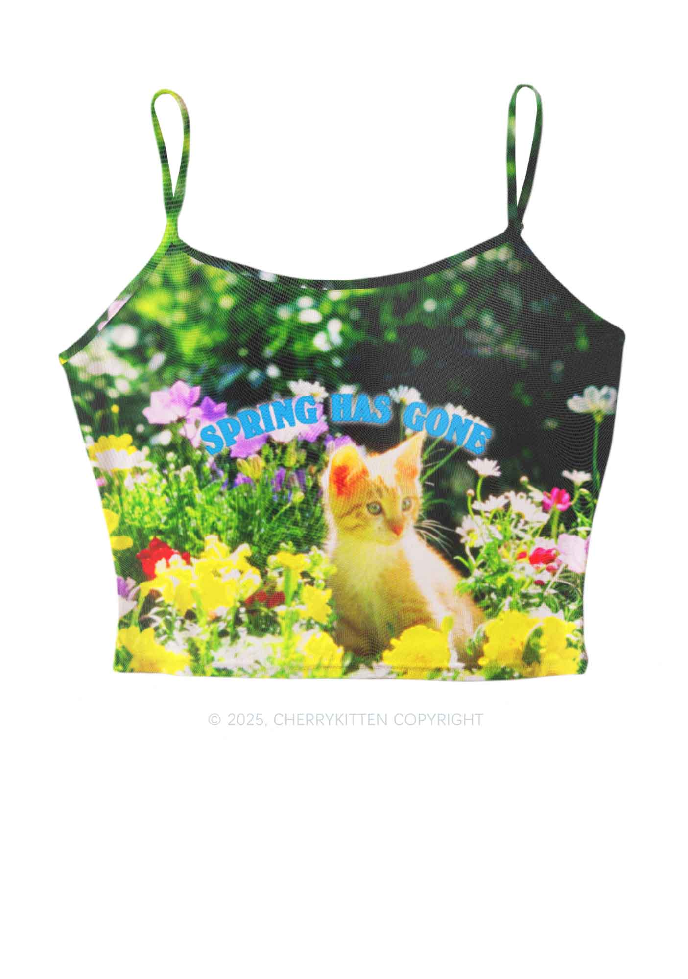 Spring Has Gone Y2K Mesh Cami Tank Cherrykitten