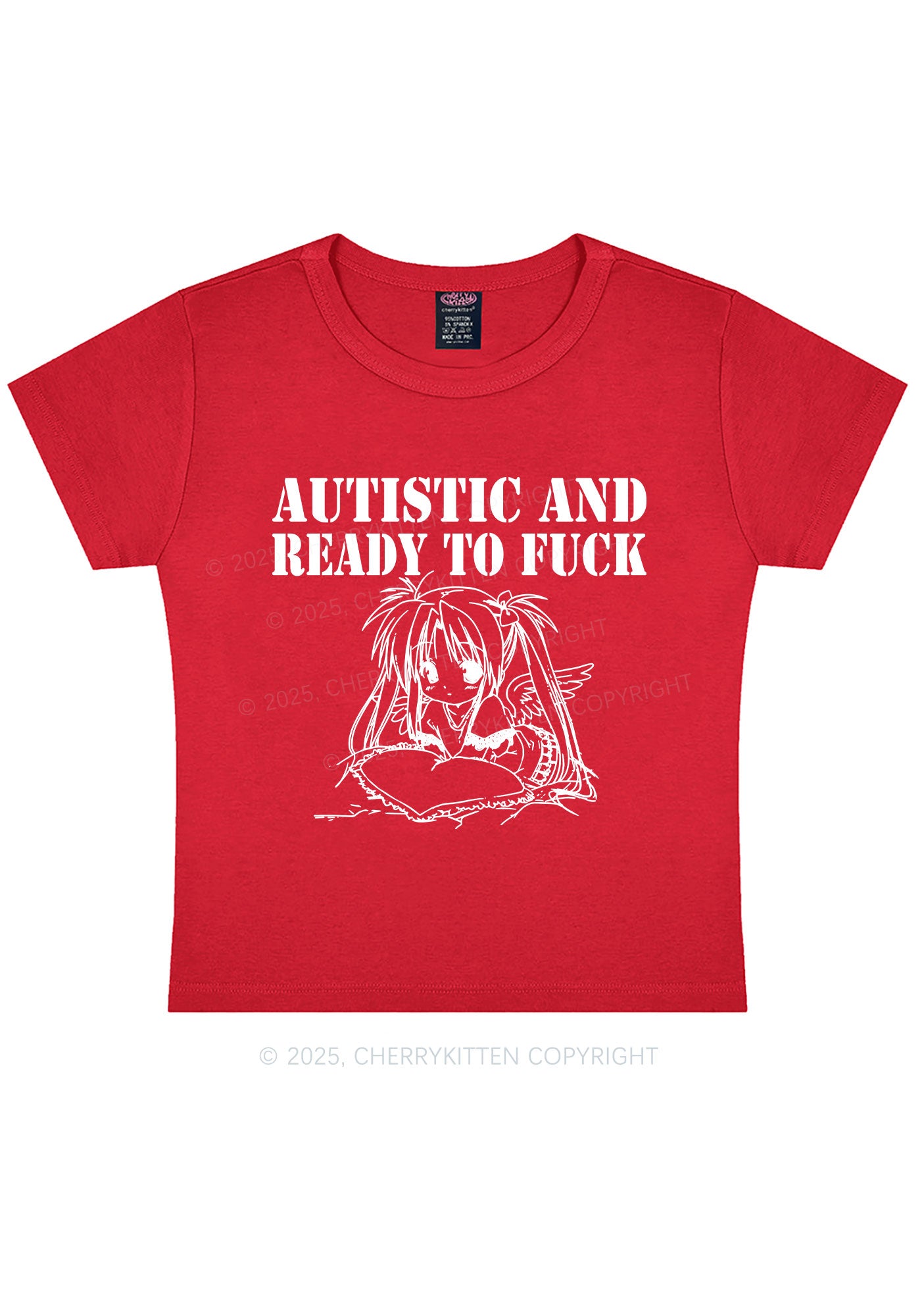 Autistic Ready To Fxxk Y2K Baby Tee Cherrykitten