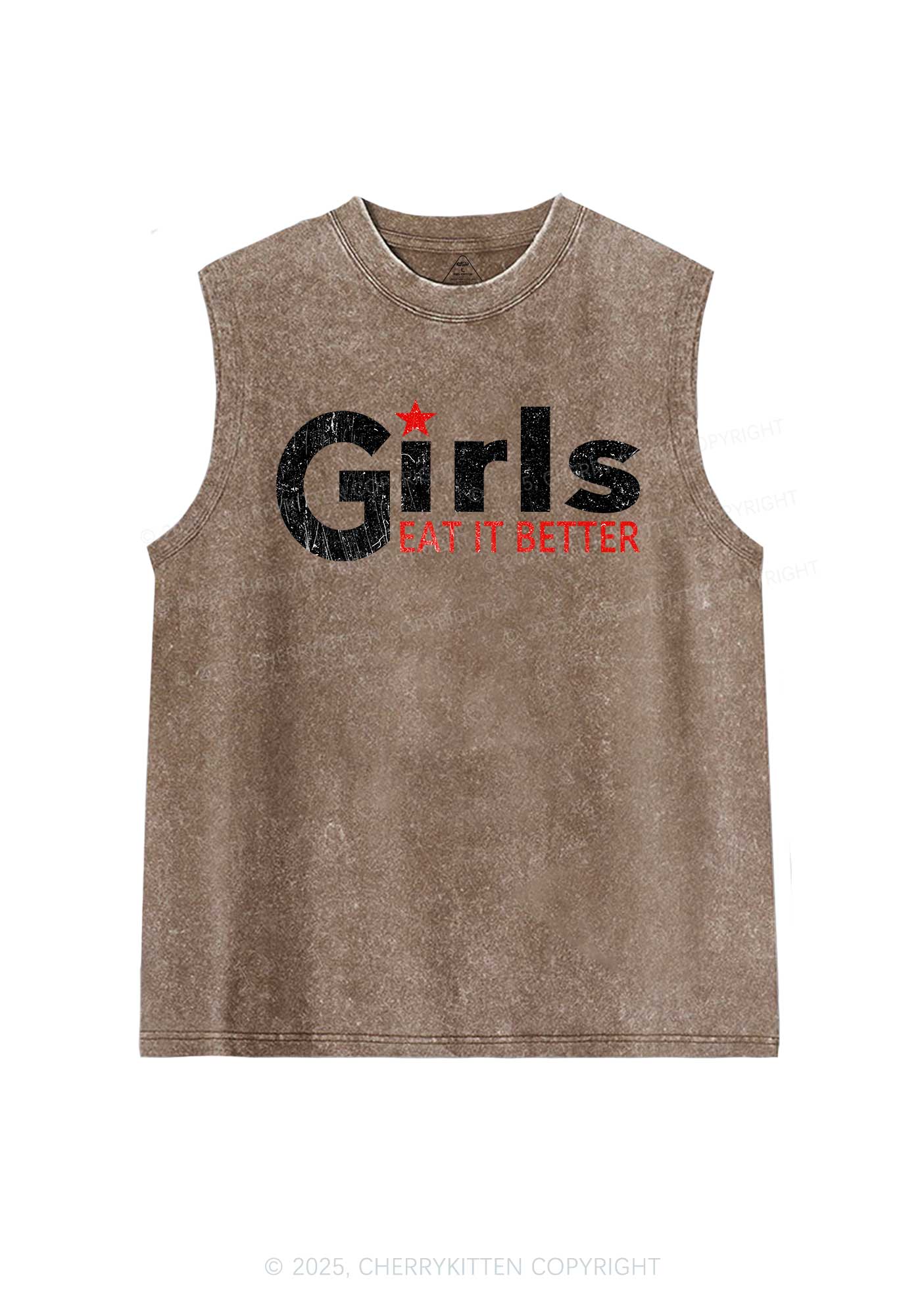 Girls Eat It Better Pride Y2K Washed Muscle Tank Cherrykitten
