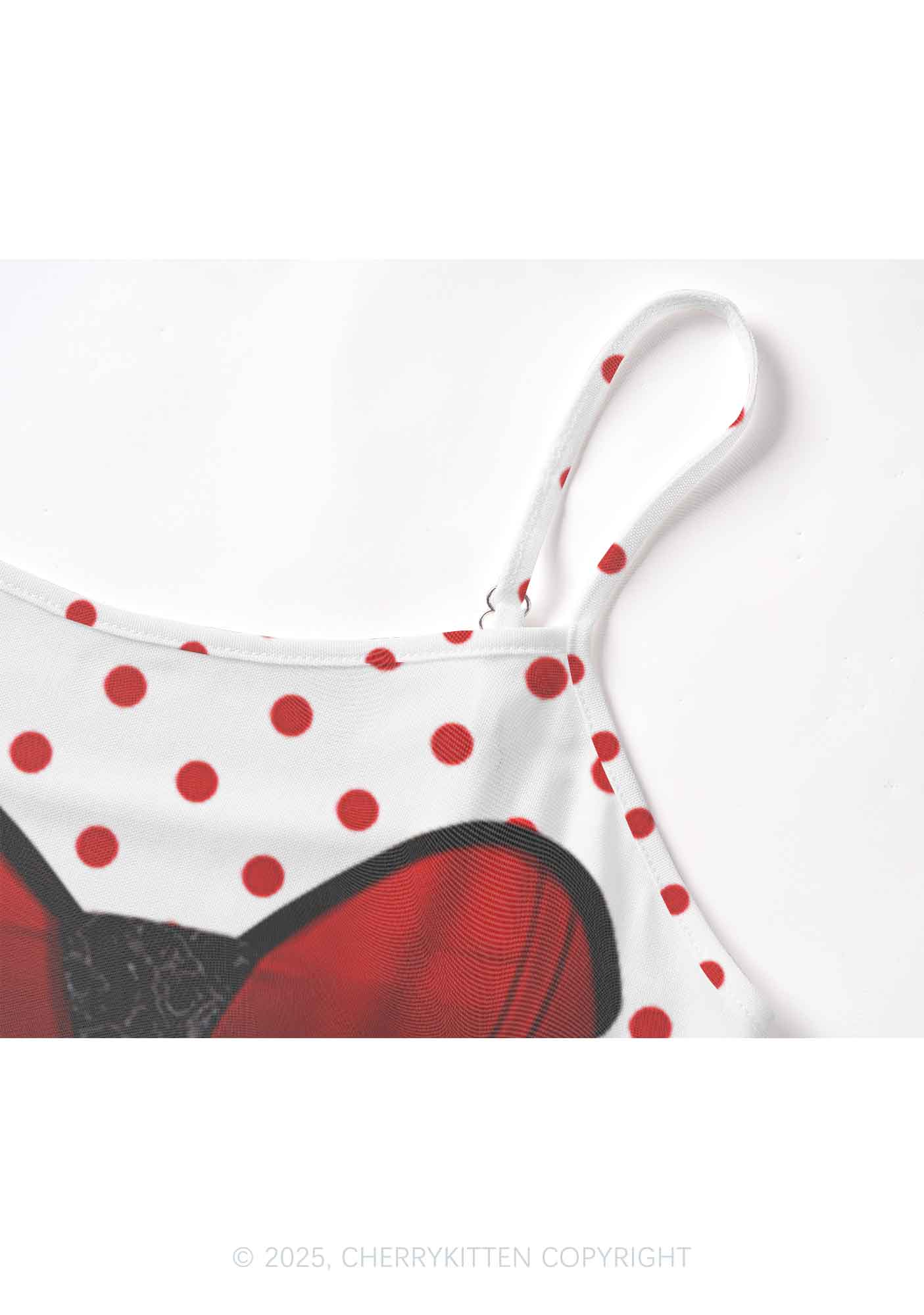 Dots Red Corset Y2K Mesh Cami Tank Cherrykitten