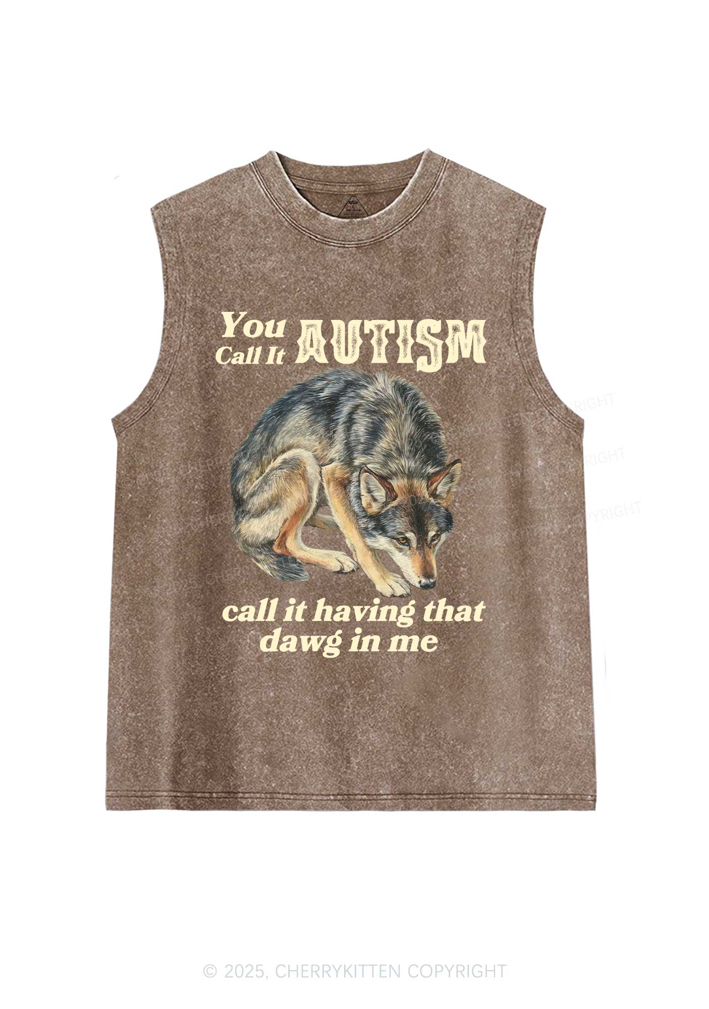 You Call It Autism Y2K Washed Muscle Tank Cherrykitten