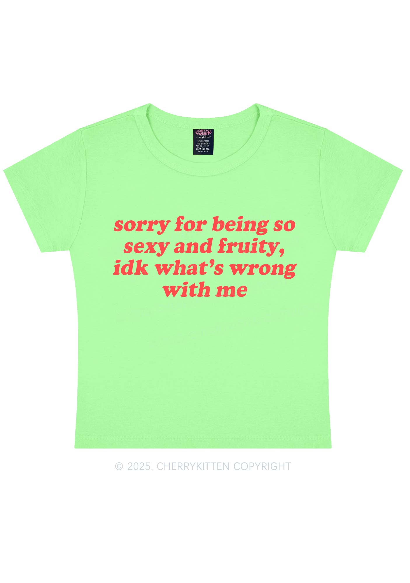 Sorry For Being So Fruity Y2K Baby Tee Cherrykitten