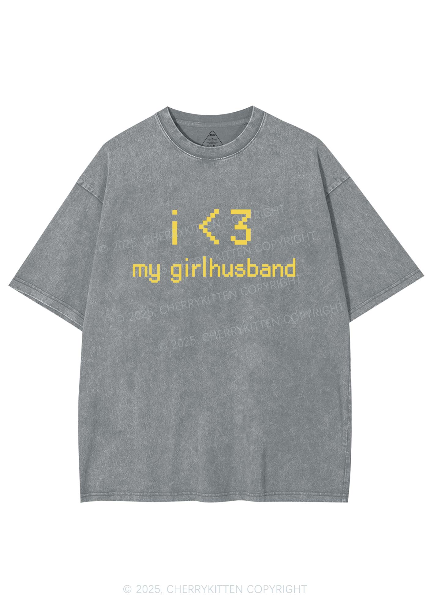 I Love My Girlhusband Y2K Shirts Washed Tee Cherrykitten