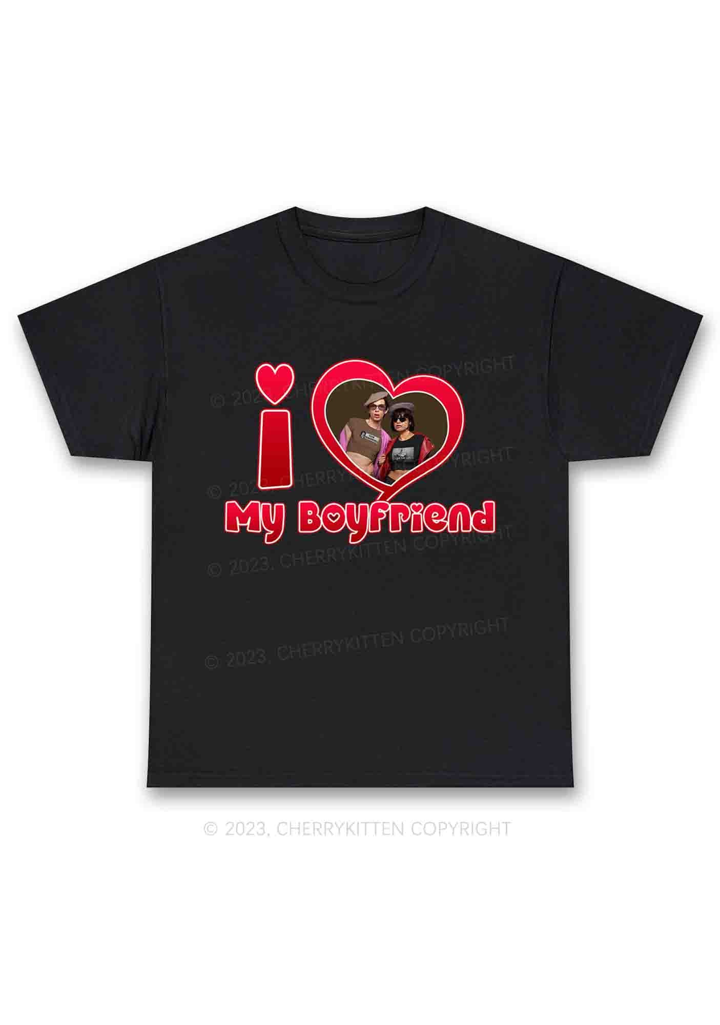 Custom Boyfriend&Girlfriend Red Heart Chunky Shirt