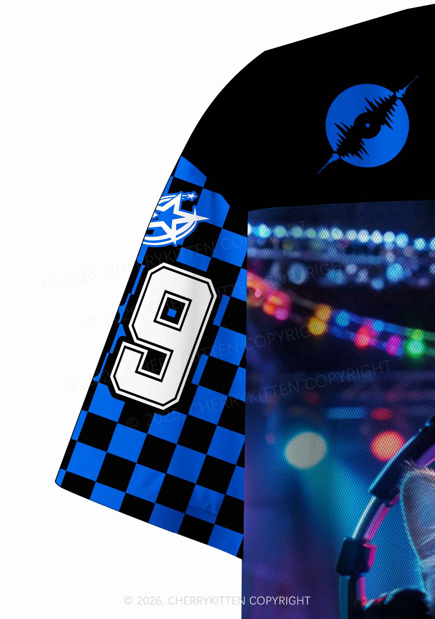 DJ Cat Rave Y2K Crop Sport Jersey Shirts Cherrykitten