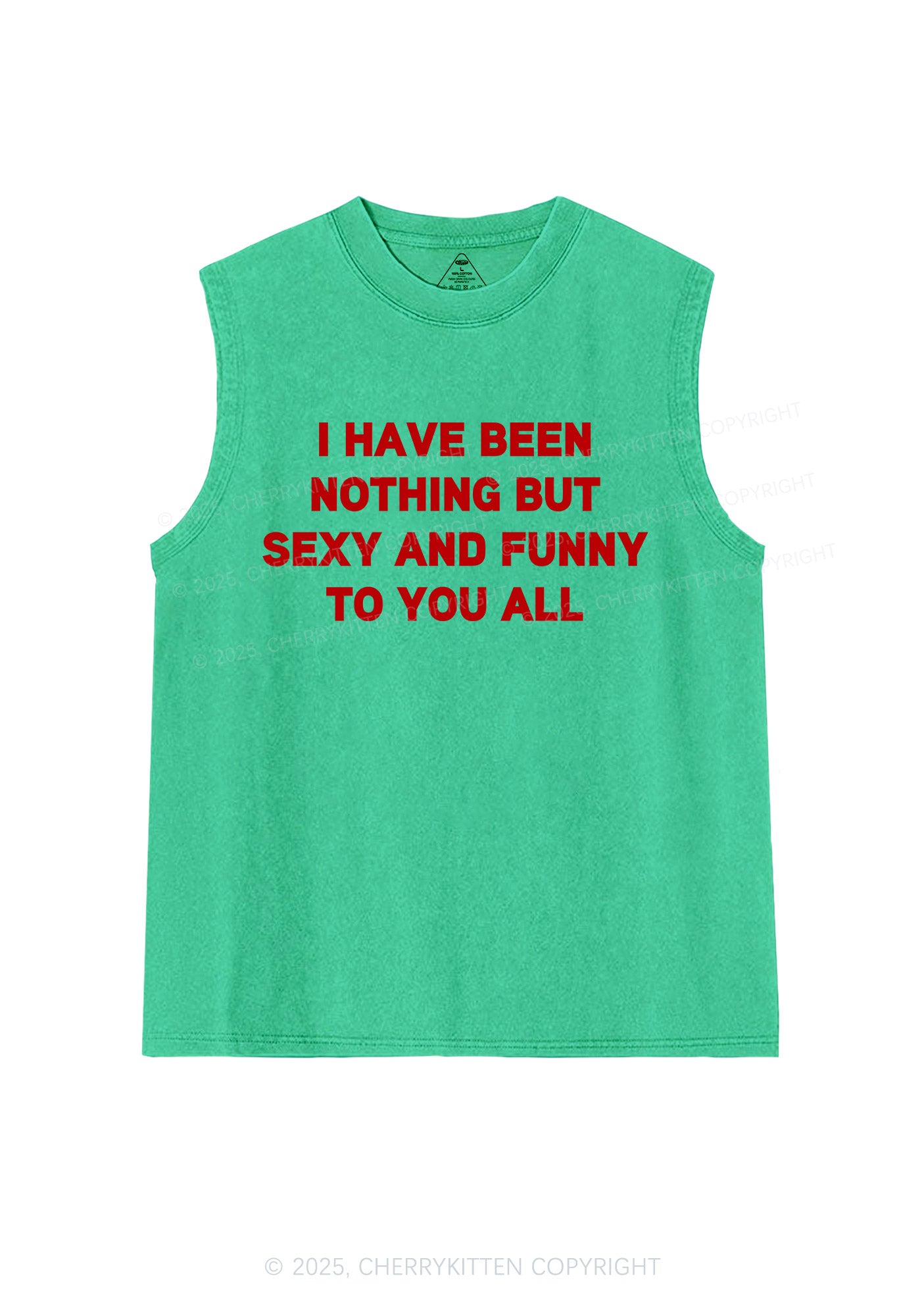 I Have Been Funny Y2K Washed Muscle Tank Cherrykitten