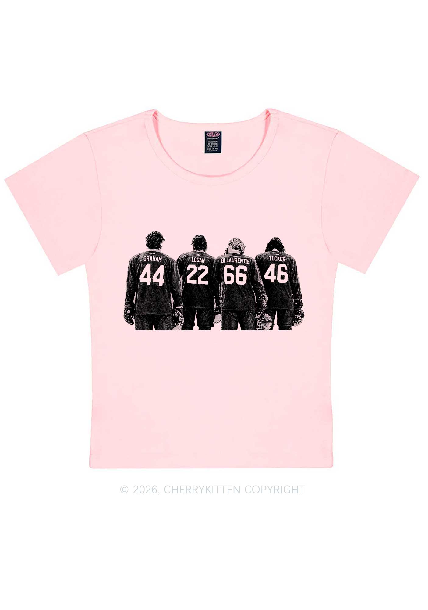 Hockey Crew Y2K Baby Tee Cherrykitten