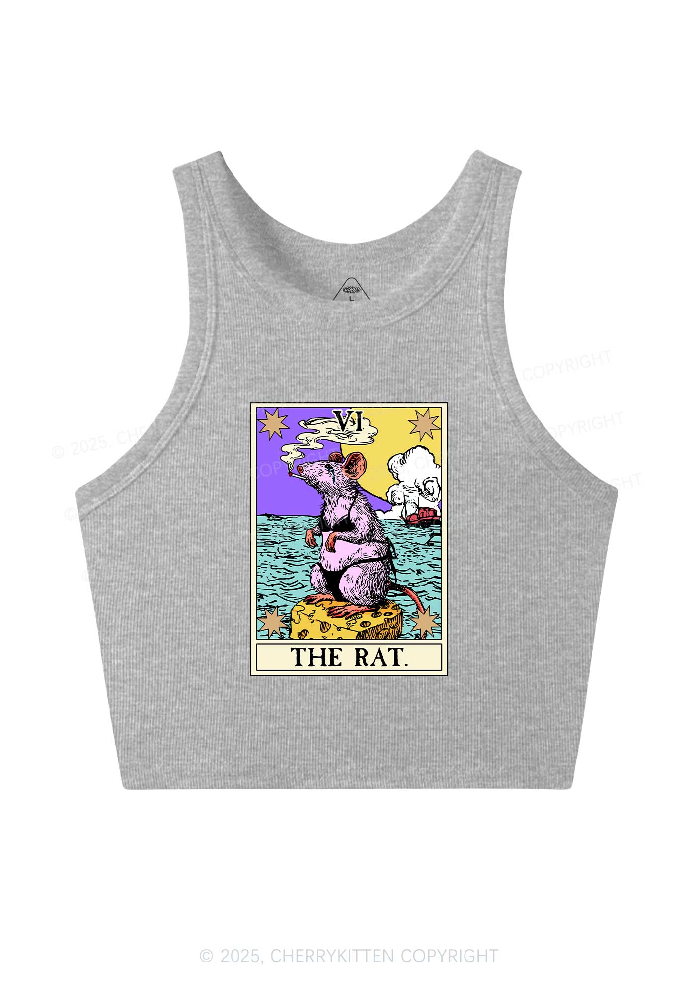 The Rat Smoking Y2K Crop Tank Top Cherrykitten