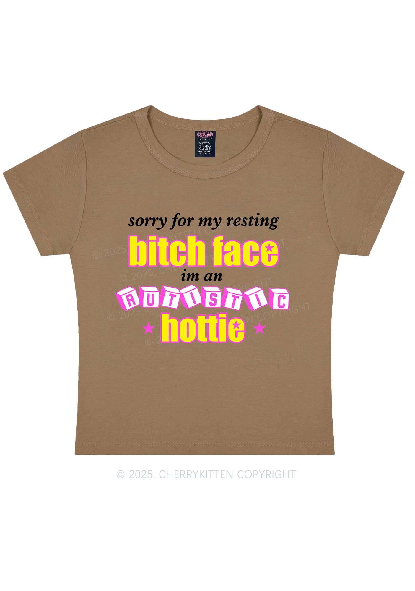 Autistic Hottie Y2K Baby Tee Cherrykitten