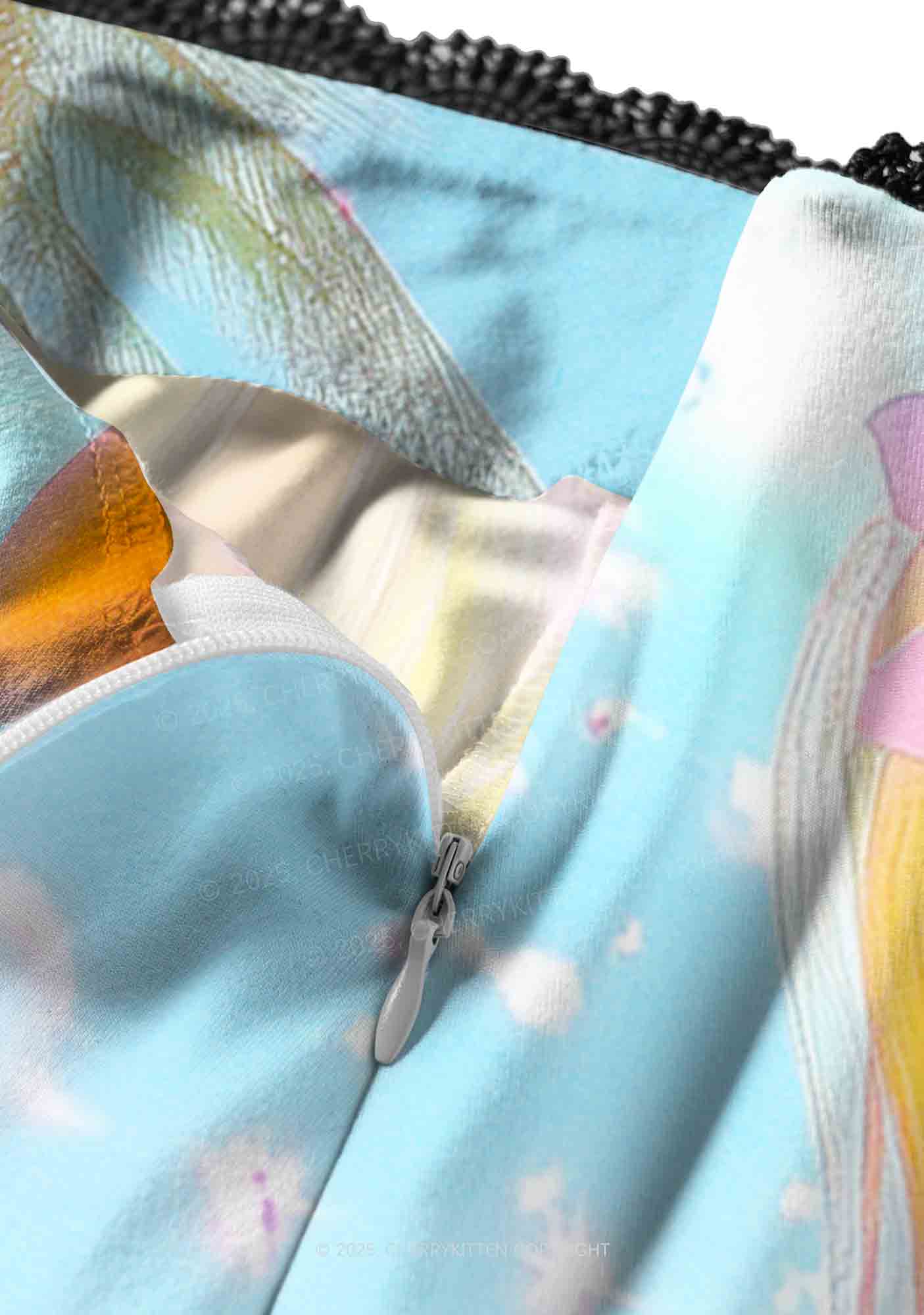Flower Princess Y2K Print Midi Skirt Cherrykitten