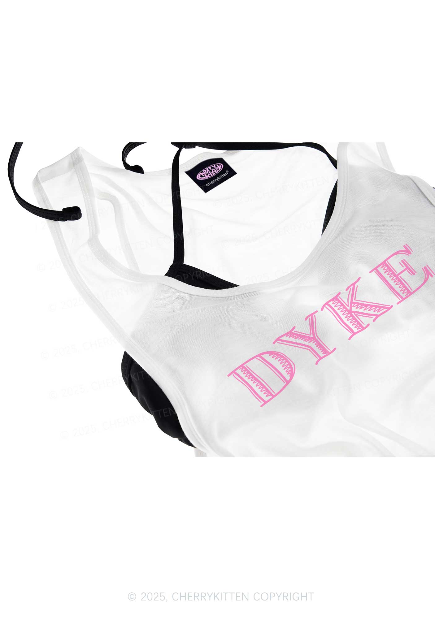DYKE Pride Y2K Sheer Boyfriend Tank Cherrykitten