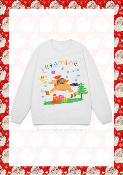 Christmas Snowflake Pony Y2K Sweatshirt Cherrykitten