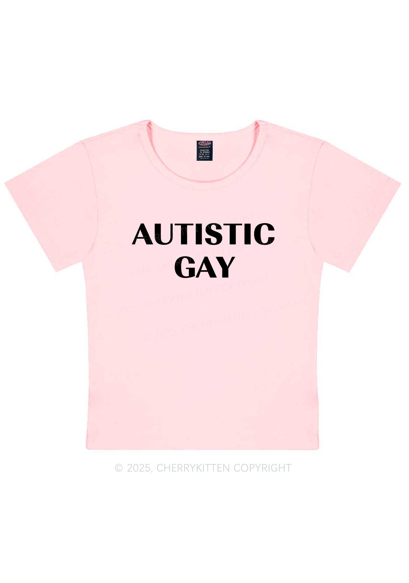 Autistic Gay Pride Y2K Baby Tee Cherrykitten