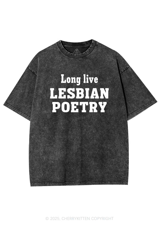 Lesbian Poetry Pride Y2K Shirts Washed Tee Cherrykitten
