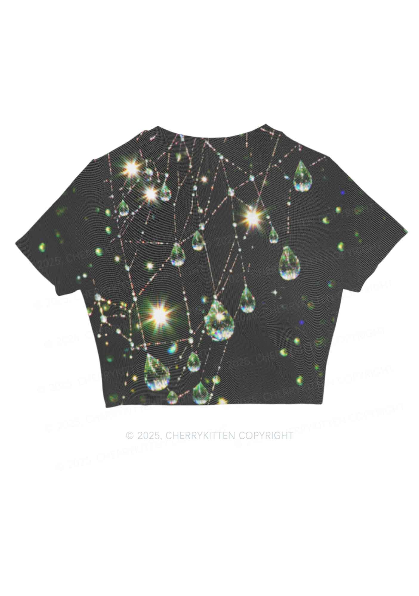 Dew Web Y2K Mesh Crop Top Cherrykitten