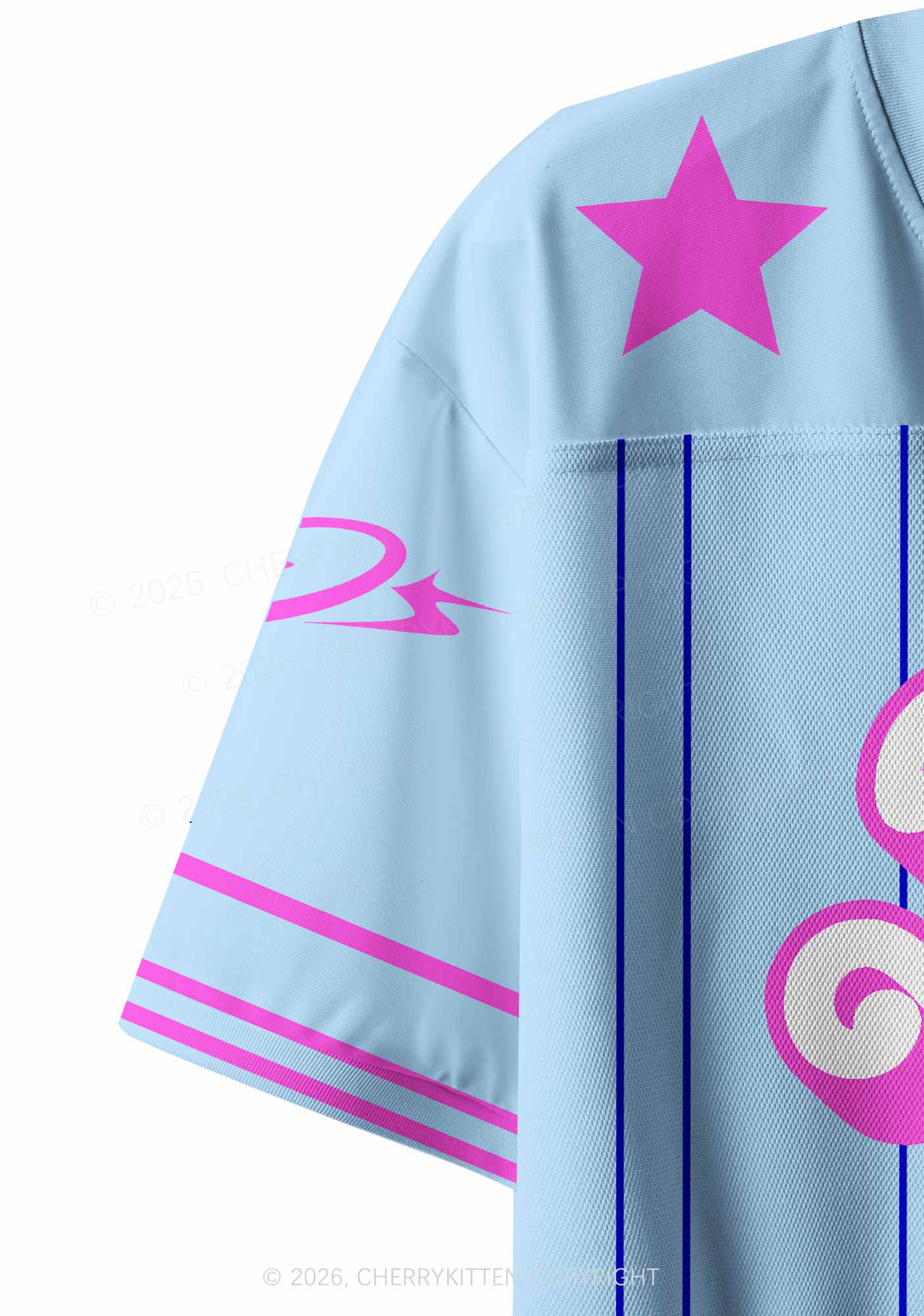 Blue Bottom Pride Y2K Crop Sport Jersey Shirts Cherrykitten