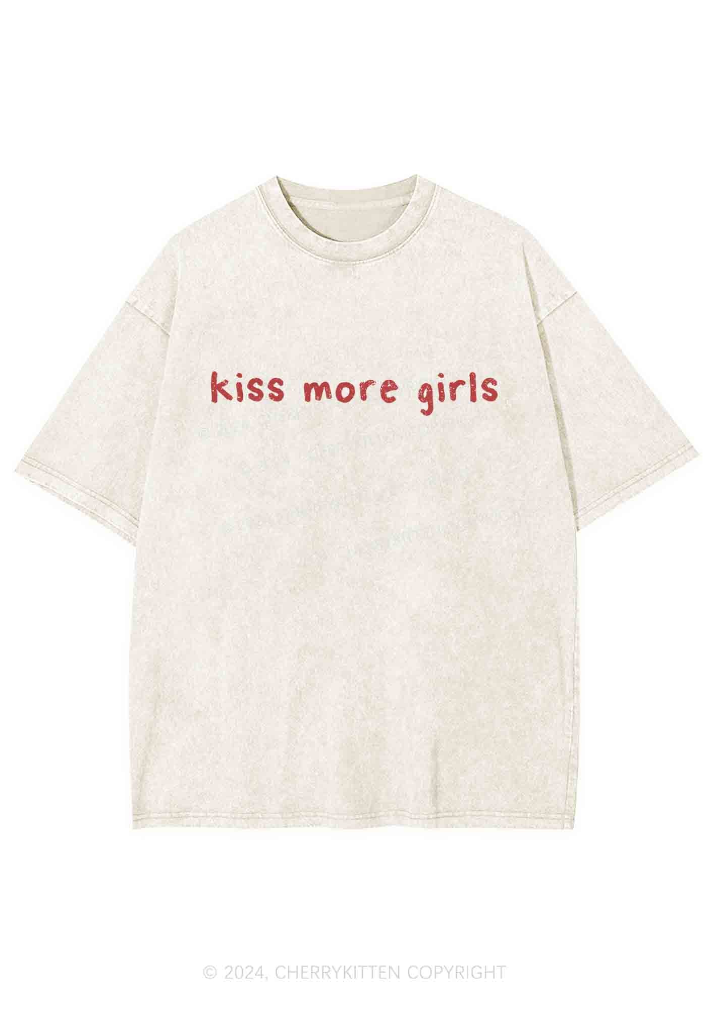 Kiss More Girls Y2K Washed Tee Cherrykitten