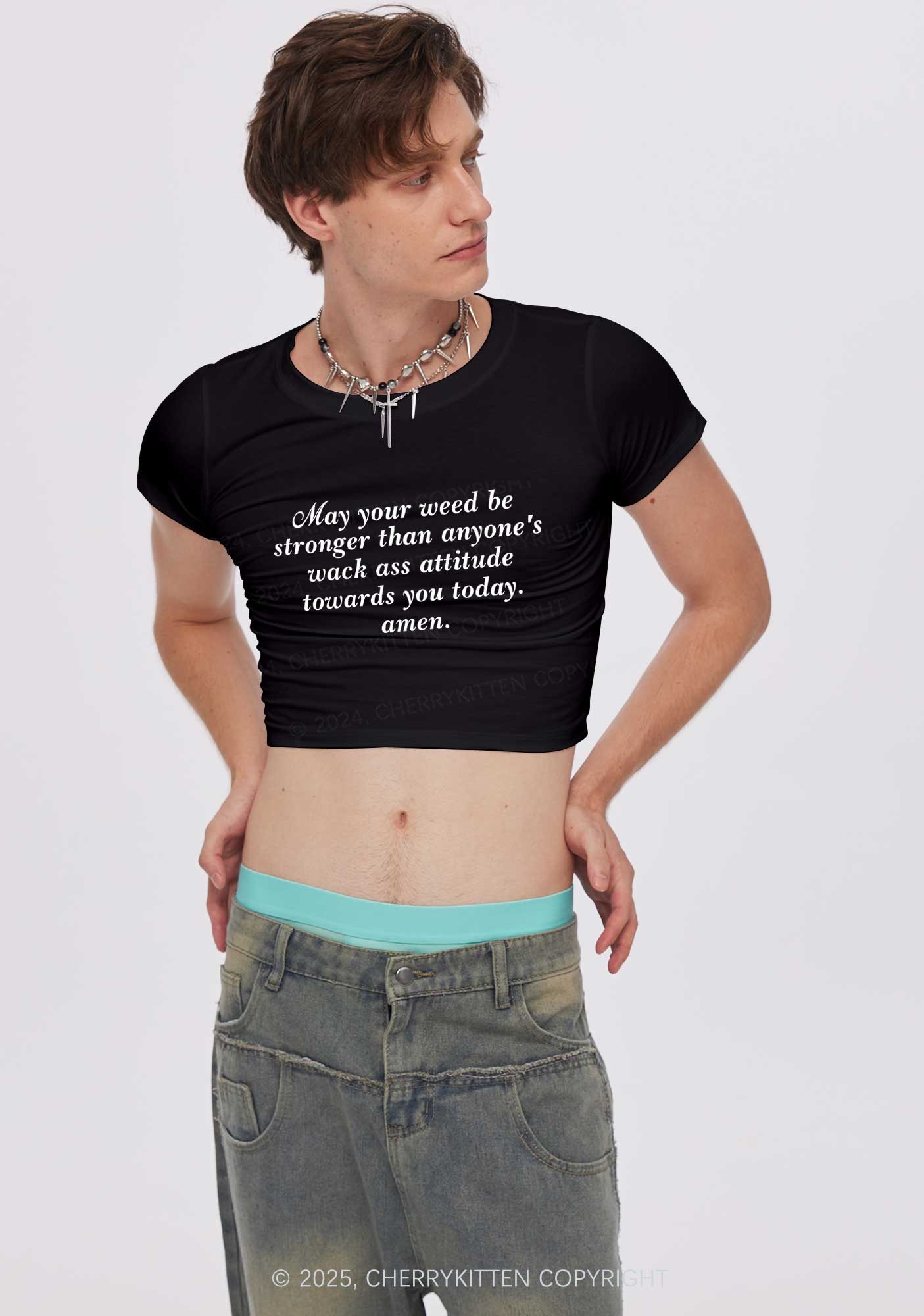 Stronger Than Wack Attitude Y2K Baby Tee Cherrykitten