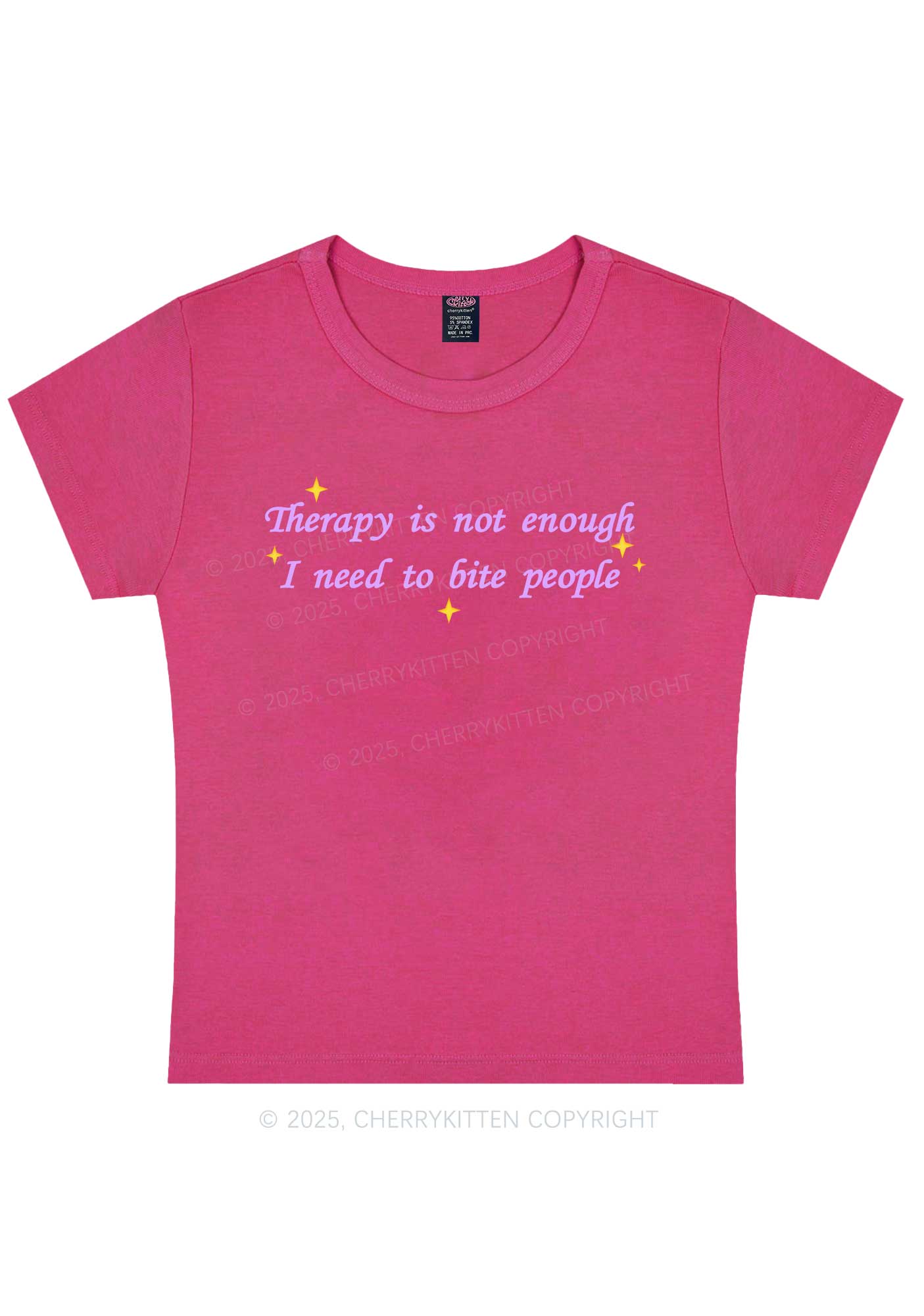 Therapy Not Enough Y2K Baby Tee Cherrykitten