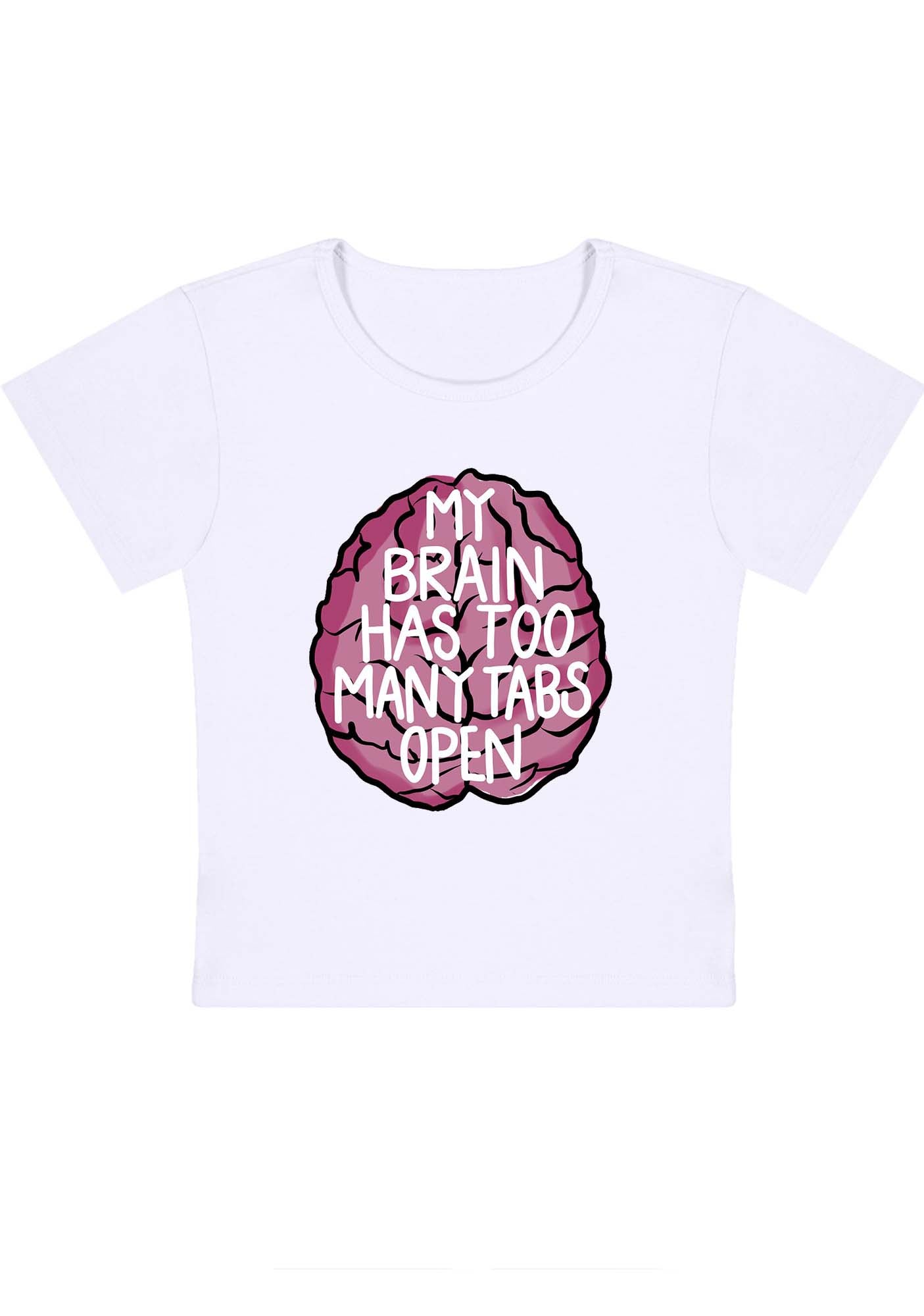 Curvy My Brain Has Too Many Tabs Open Baby Tee