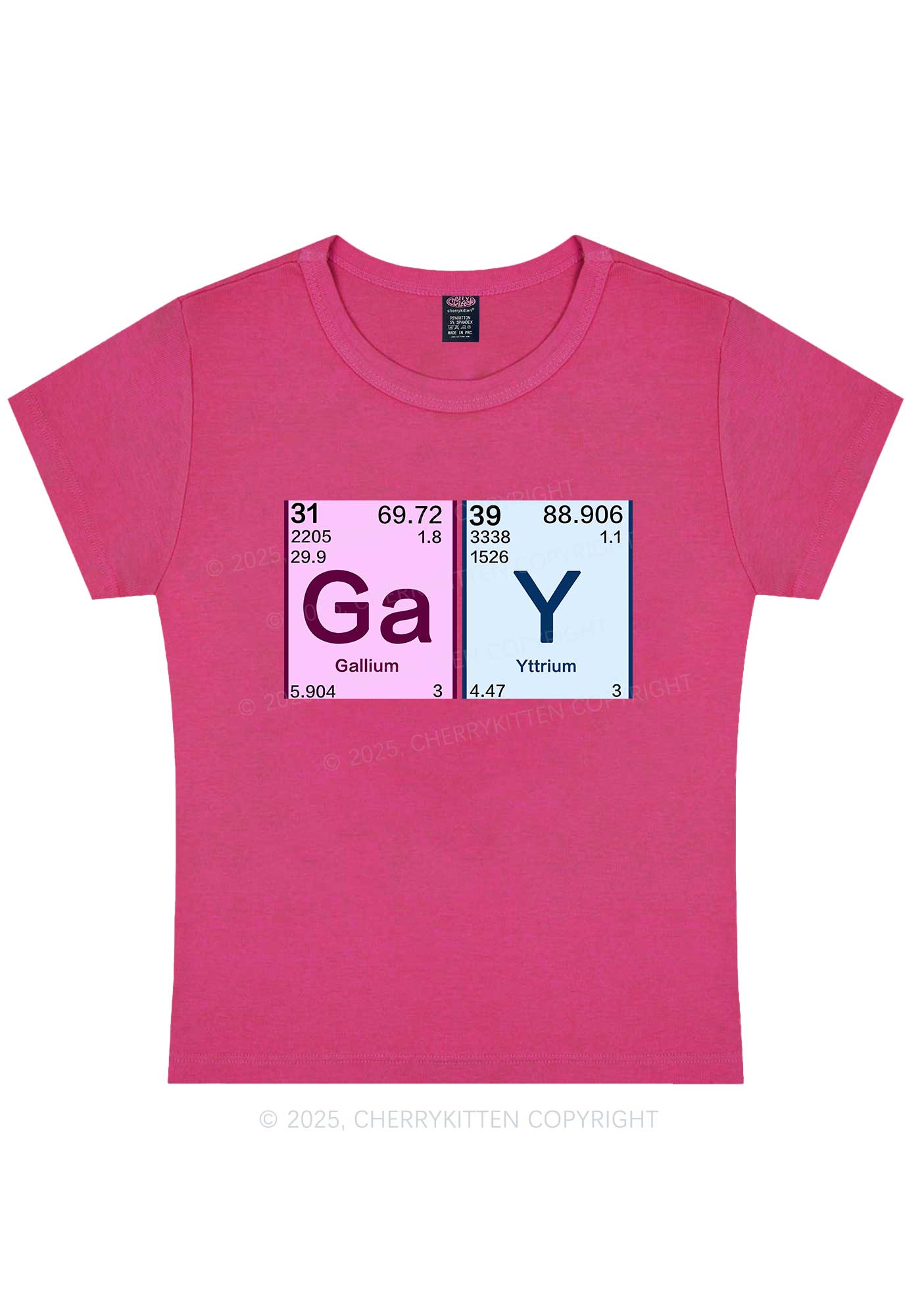 Gay Periodic Table Elements Pride Y2K Baby Tee Cherrykitten