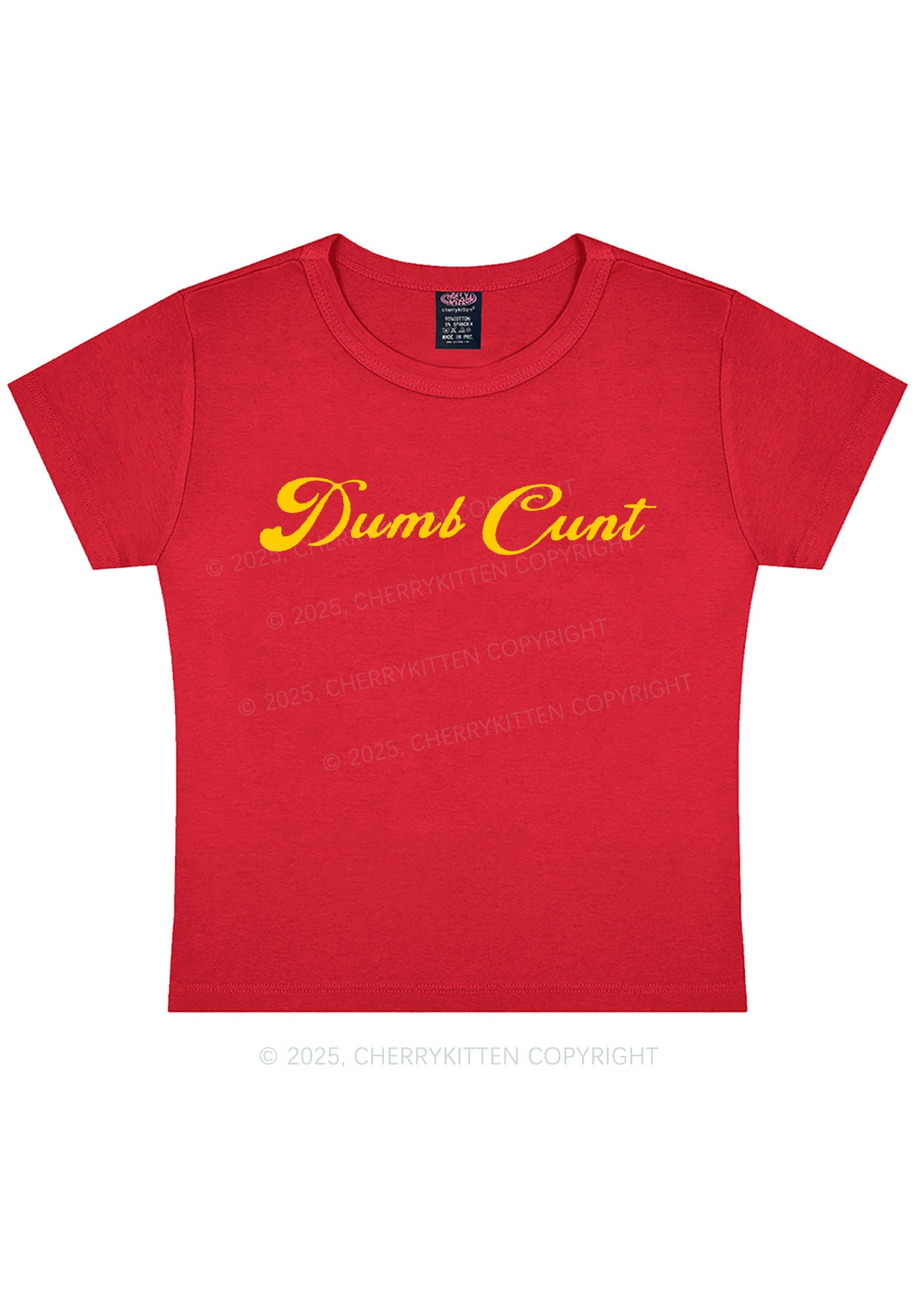 Dumb Cxxt Y2K Baby Tee Cherrykitten