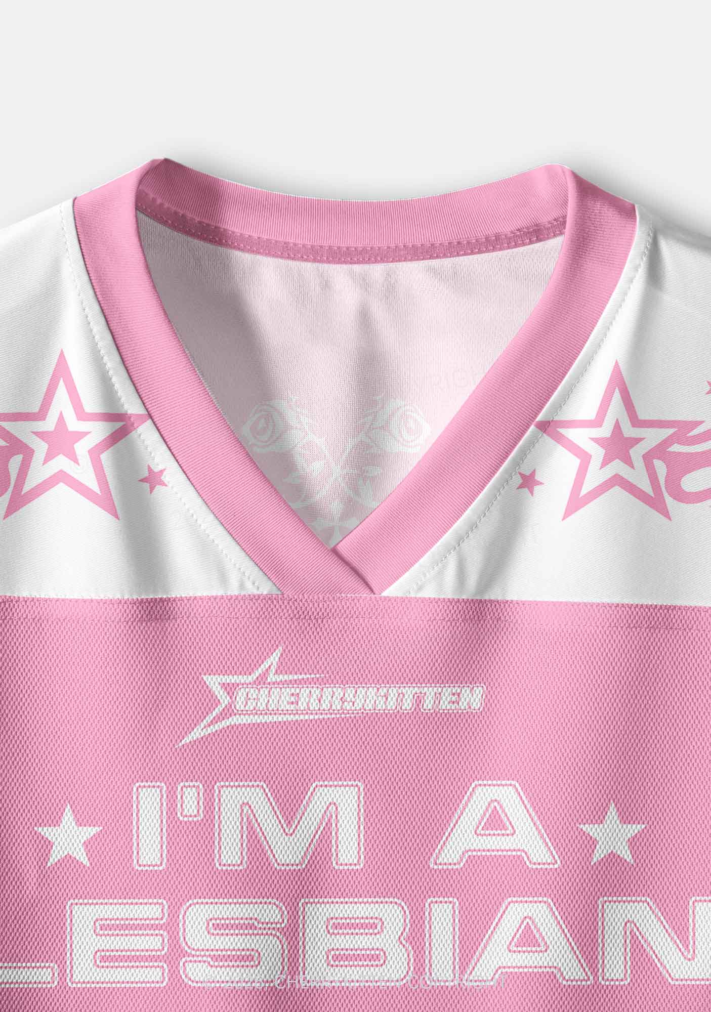 Im A Lesbian And So Can You Pride Y2K Crop Sport Jersey Shirts Cherrykitten