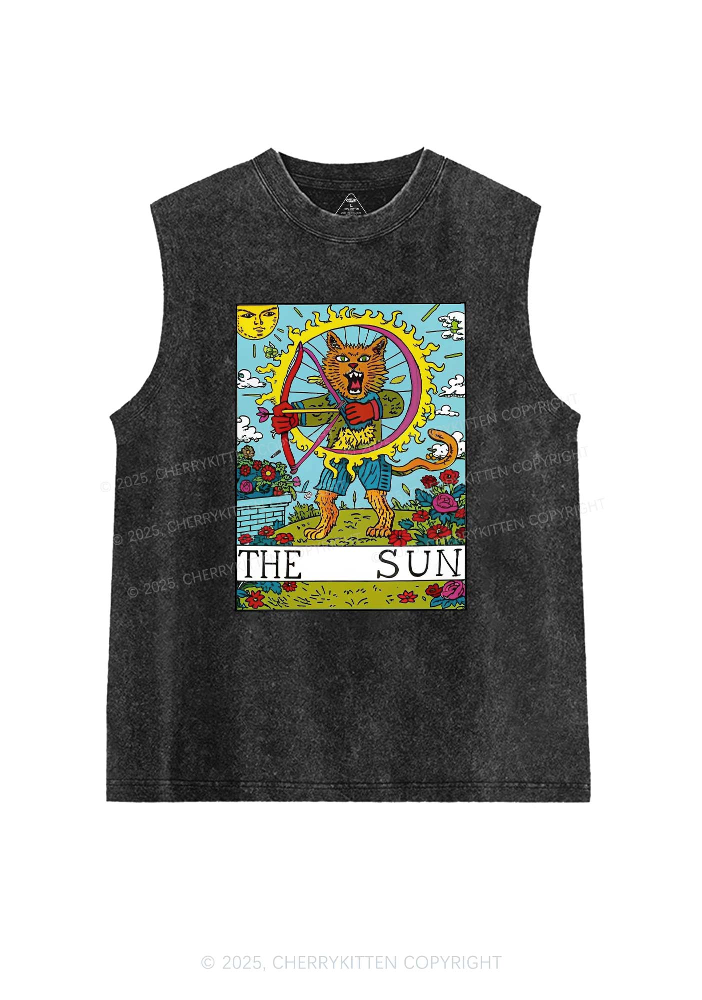 The Sun Cat Y2K Washed Tank Cherrykitten
