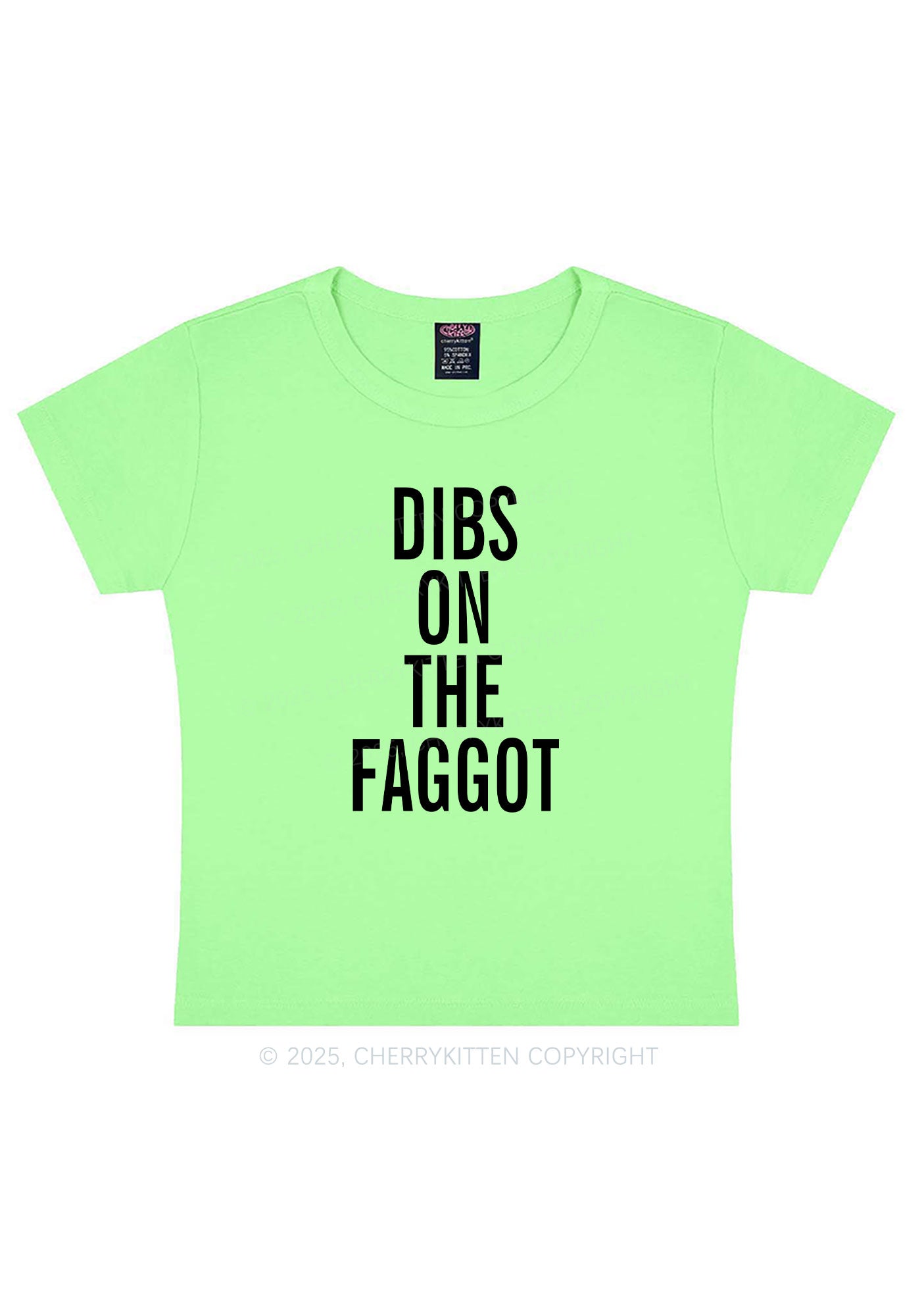 Dibs On The Faggot Pride Y2K Baby Tee Cherrykitten
