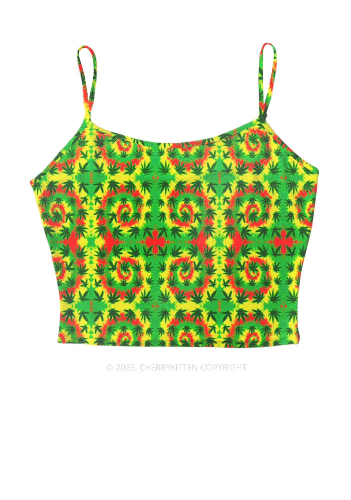 Trippy Leaves Y2K Mesh Cami Tank Cherrykitten